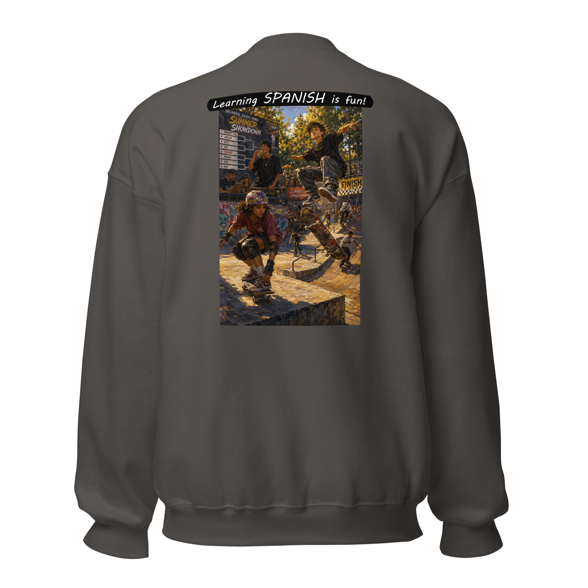 Unisex Crew Neck Sweatshirt - Learning SPANISH is fun! - The Summer Showdown - Image 11