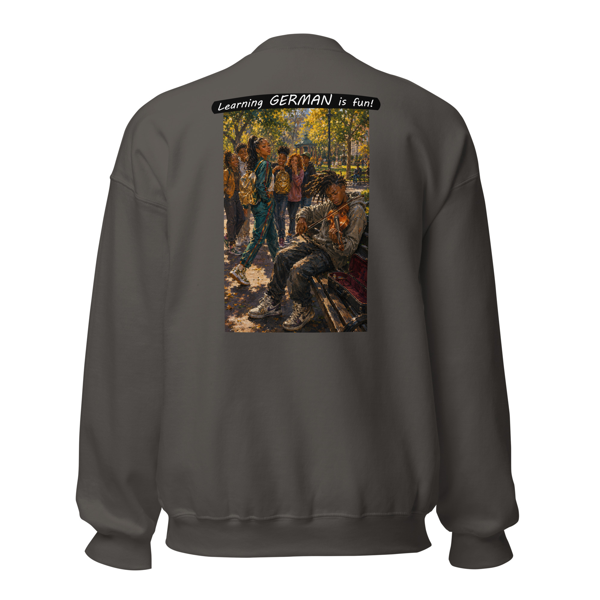 Unisex Crew Neck Sweatshirt - Learning GERMAN is fun! - The Spotlight - Image 15