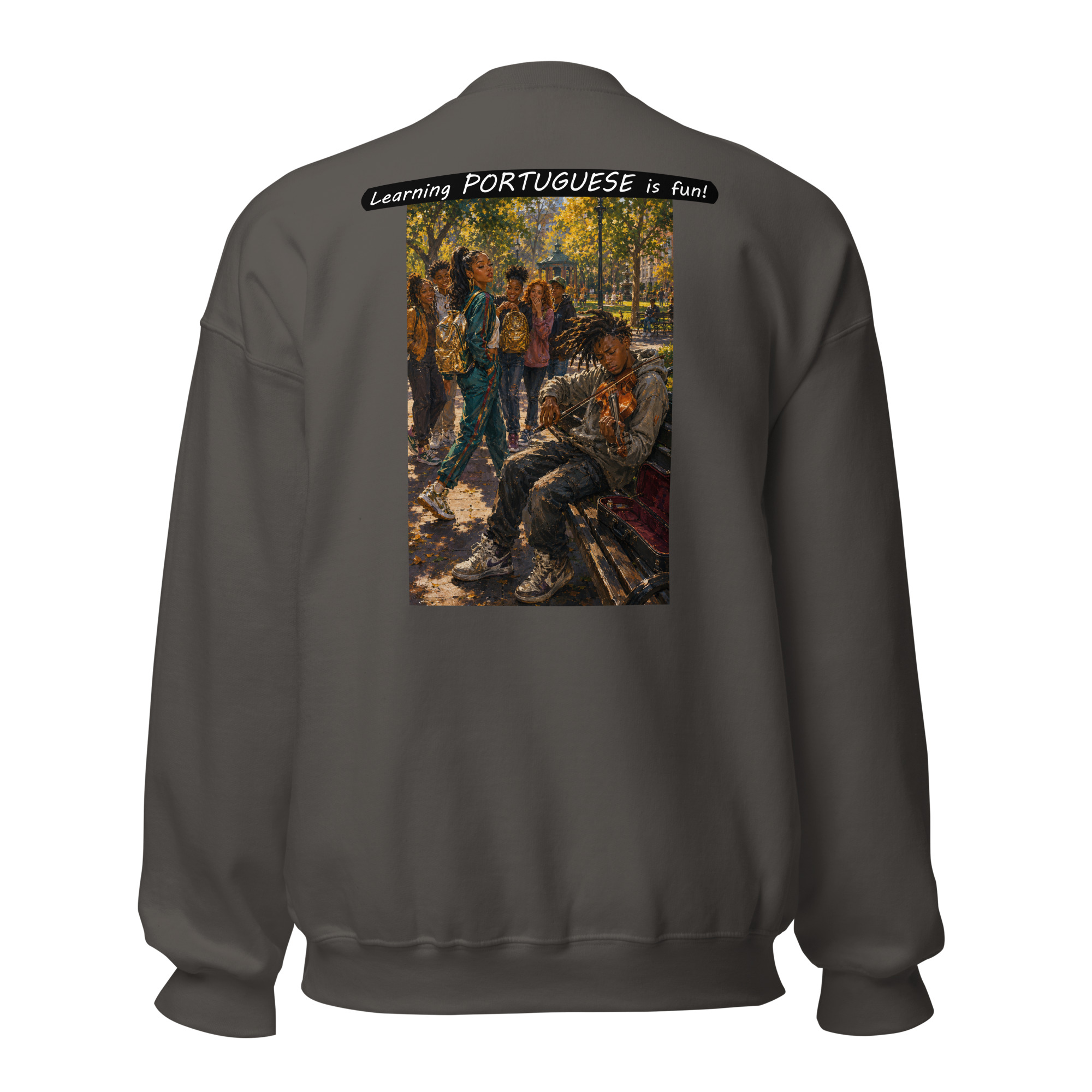 Unisex Crew Neck Sweatshirt - Learning PORTUGUESE is fun! -The Spotlight - Image 15