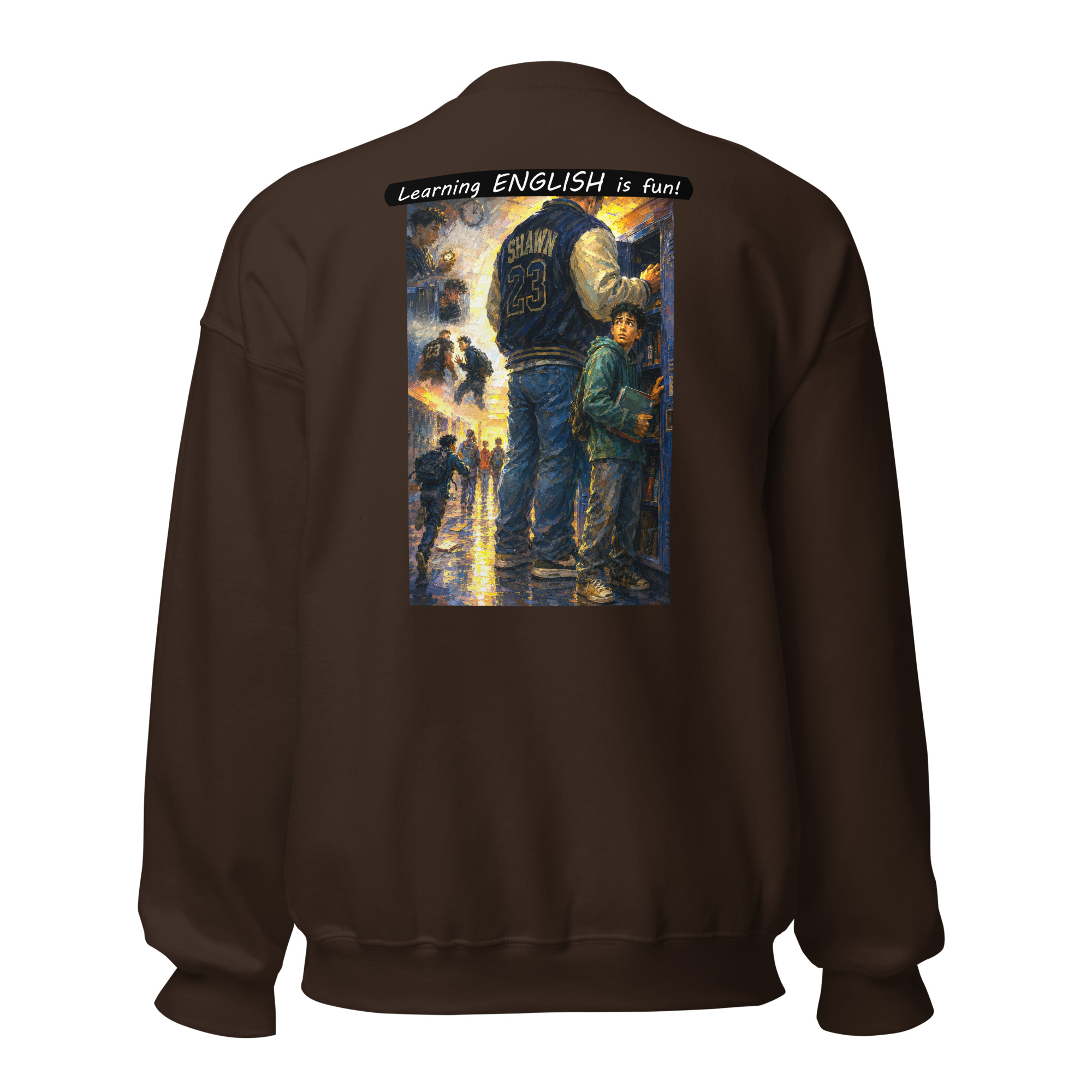 Unisex Crew Neck Sweatshirt - Learning ENGLISH is fun! - The School Locker - Image 13