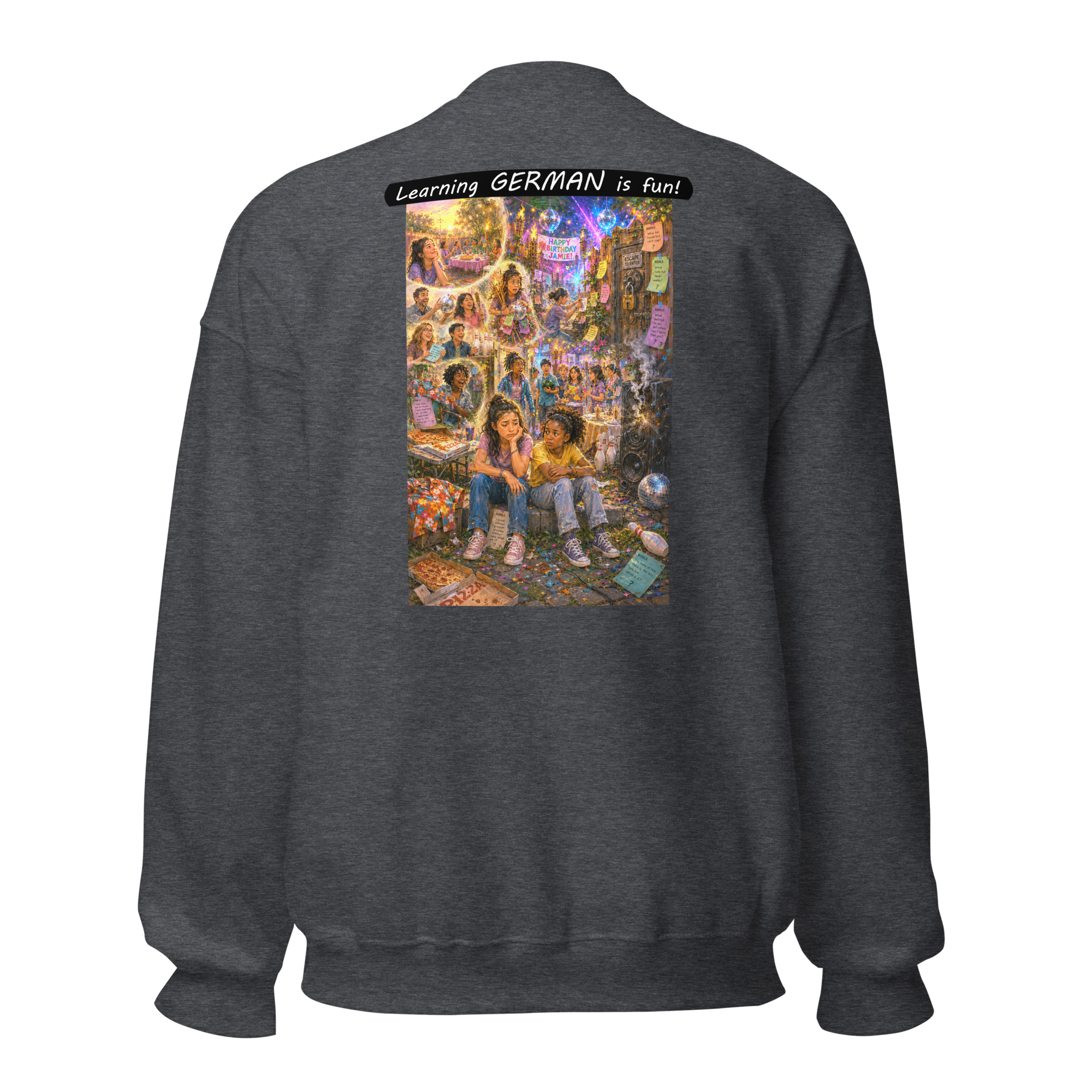 Unisex Crew Neck Sweatshirt - Learning GERMAN is fun! - The Surprise Party - Image 35