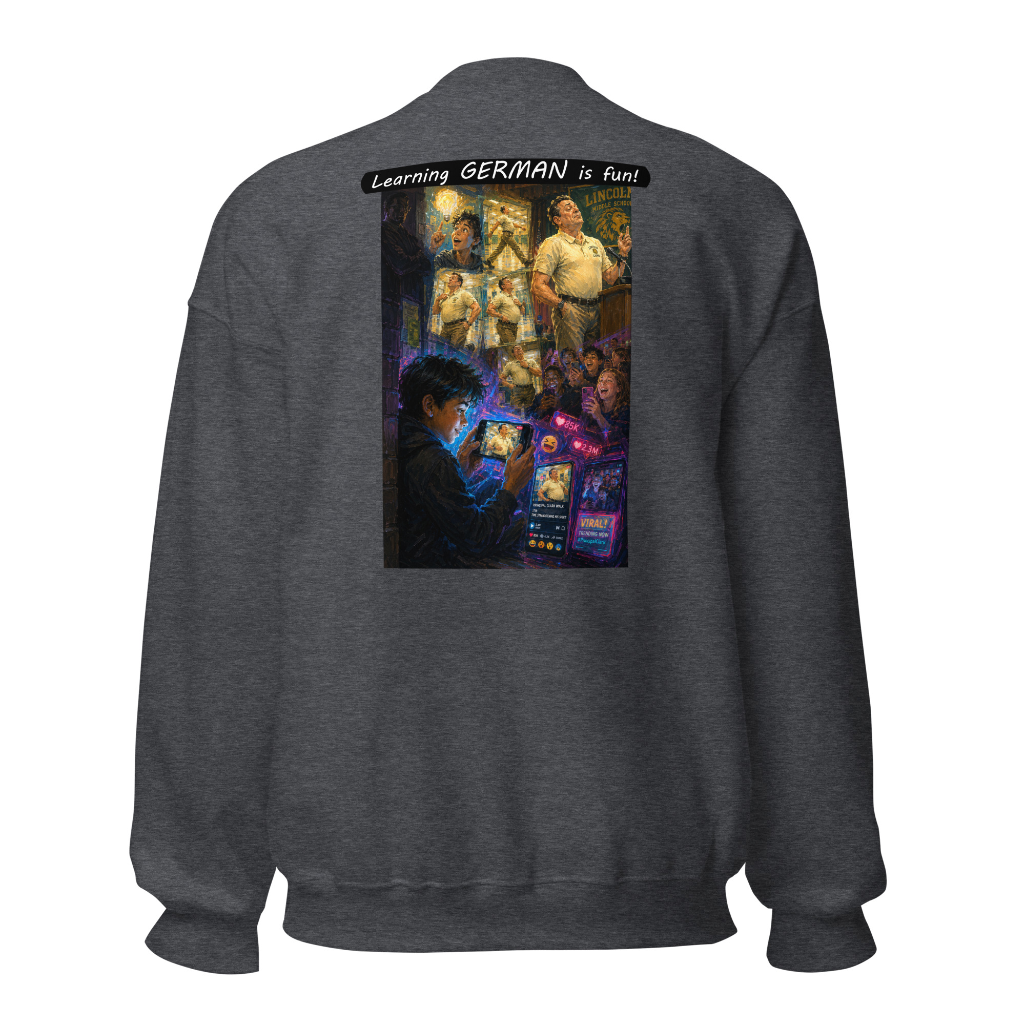 Unisex Crew Neck Sweatshirt - Learning GERMAN is fun! - The Influencer - Image 9