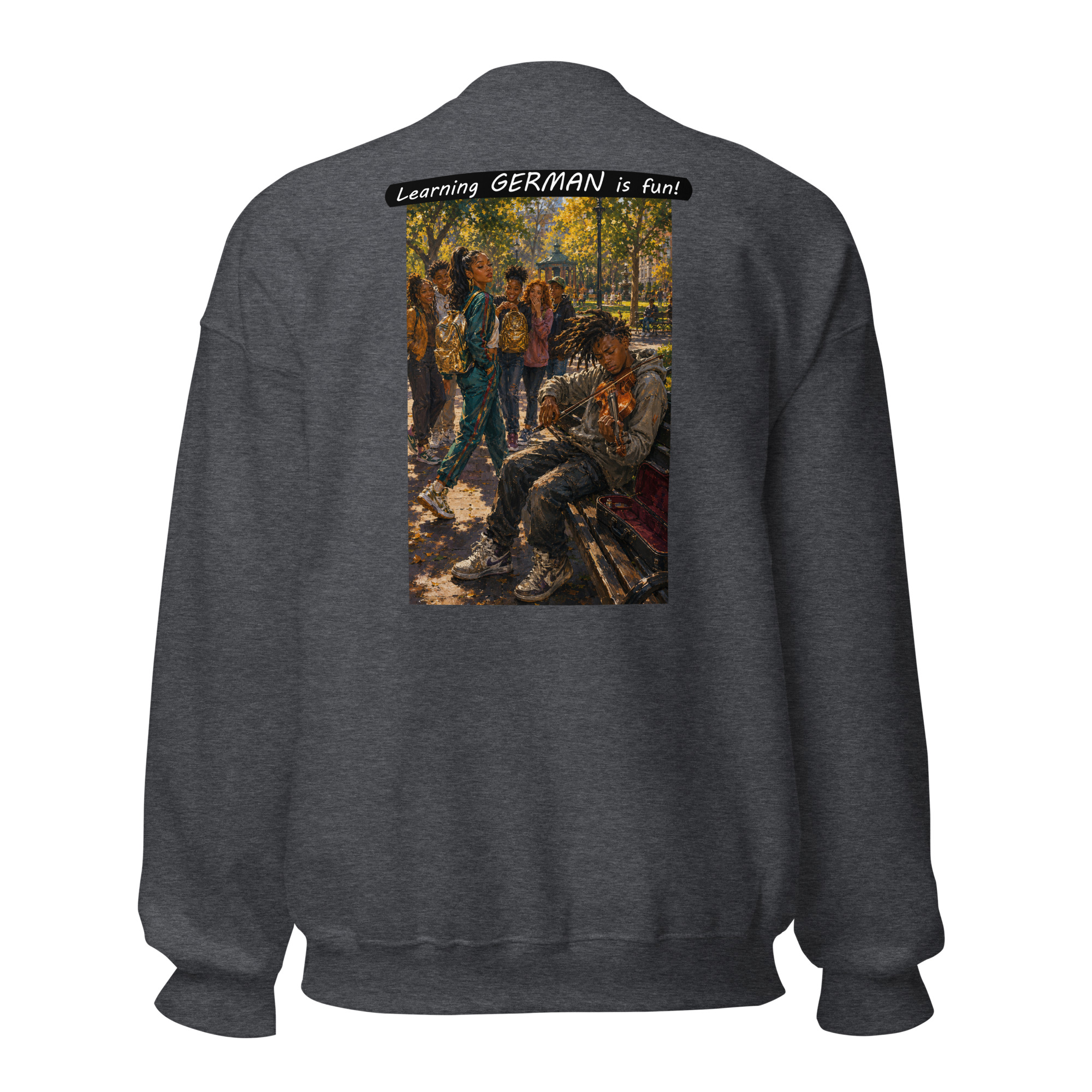 Unisex Crew Neck Sweatshirt - Learning GERMAN is fun! - The Spotlight - Image 7