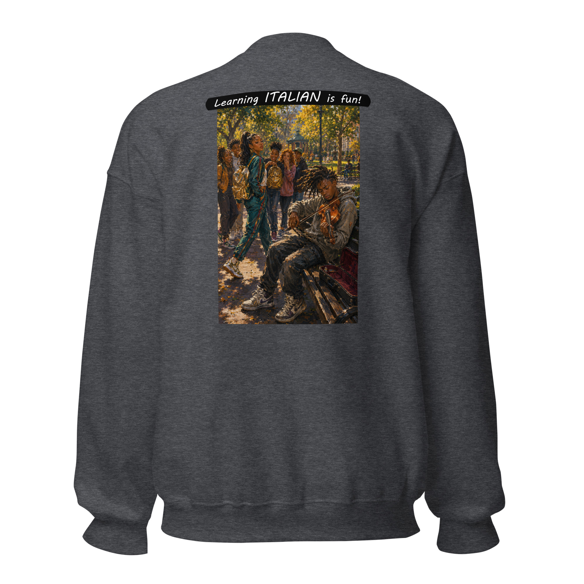 Unisex Crew Neck Sweatshirt - Learning ITALIAN is fun! -The Spotlight - Image 7