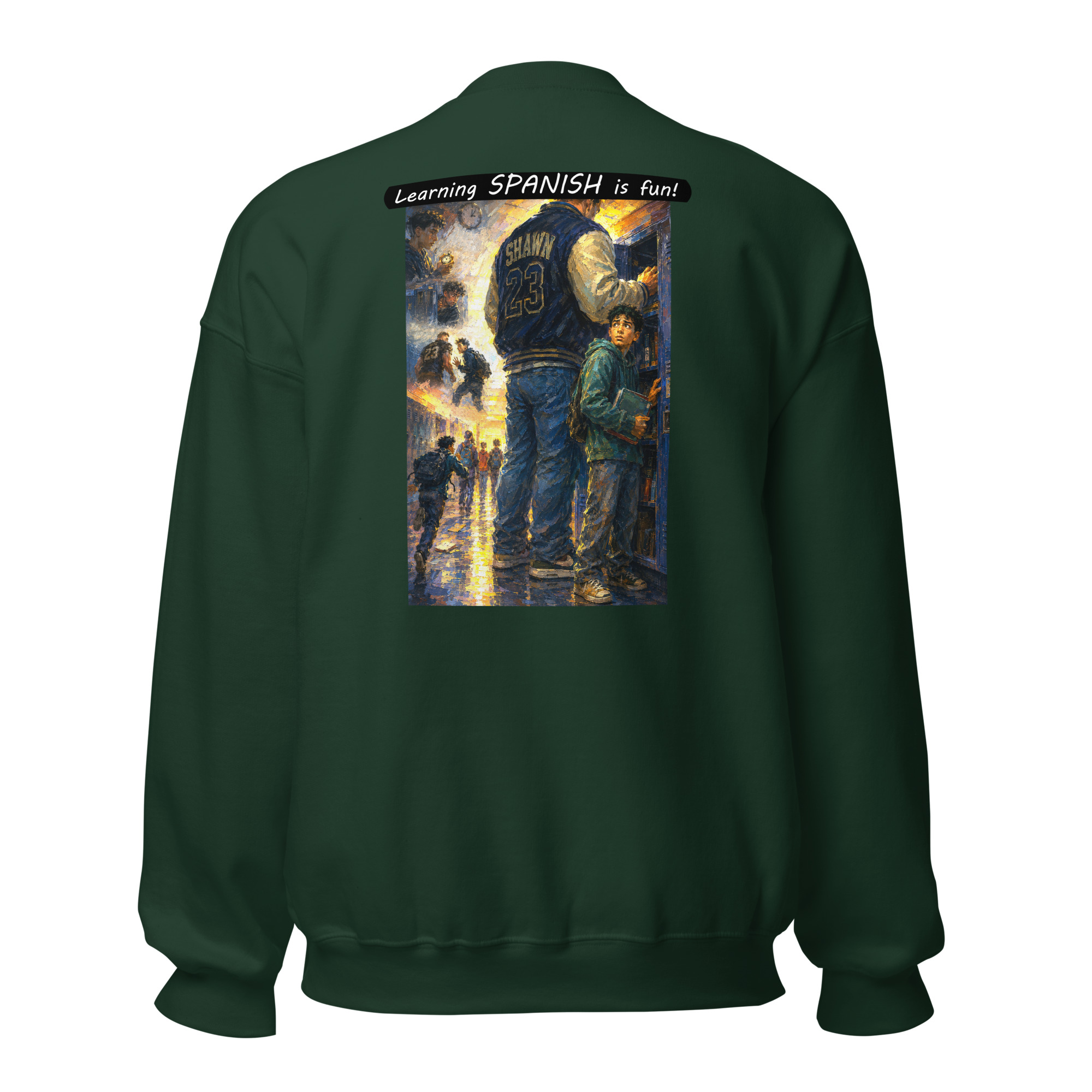 Unisex Crew Neck Sweatshirt - Learning SPANISH is fun! - The School Locker - Image 45