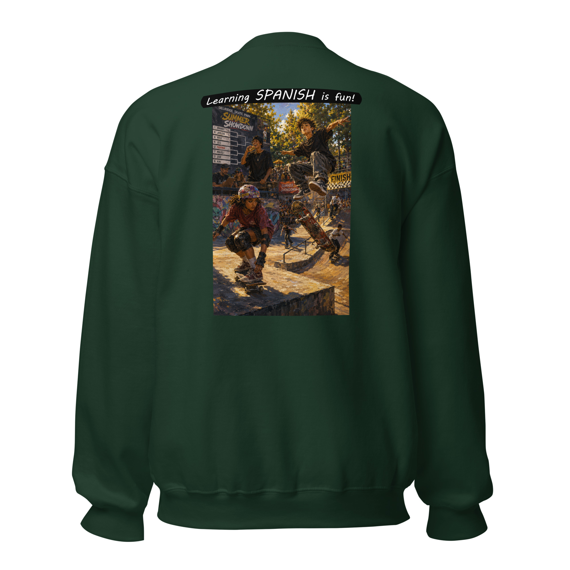 Unisex Crew Neck Sweatshirt - Learning SPANISH is fun! - The Summer Showdown - Image 51