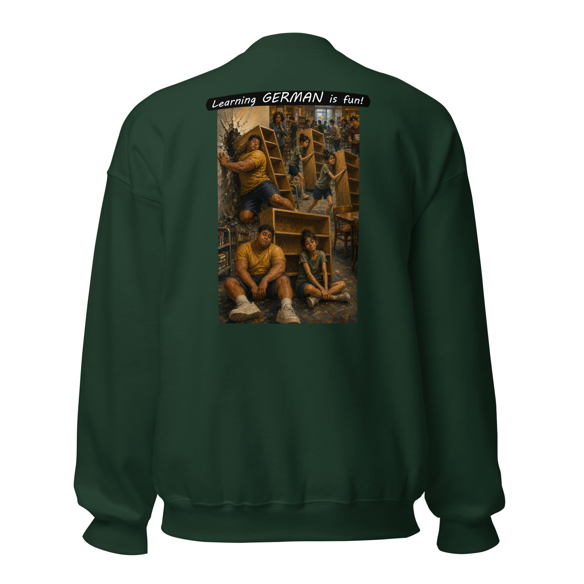Unisex Crew Neck Sweatshirt - Learning GERMAN is fun! - Fair Trade - Image 51
