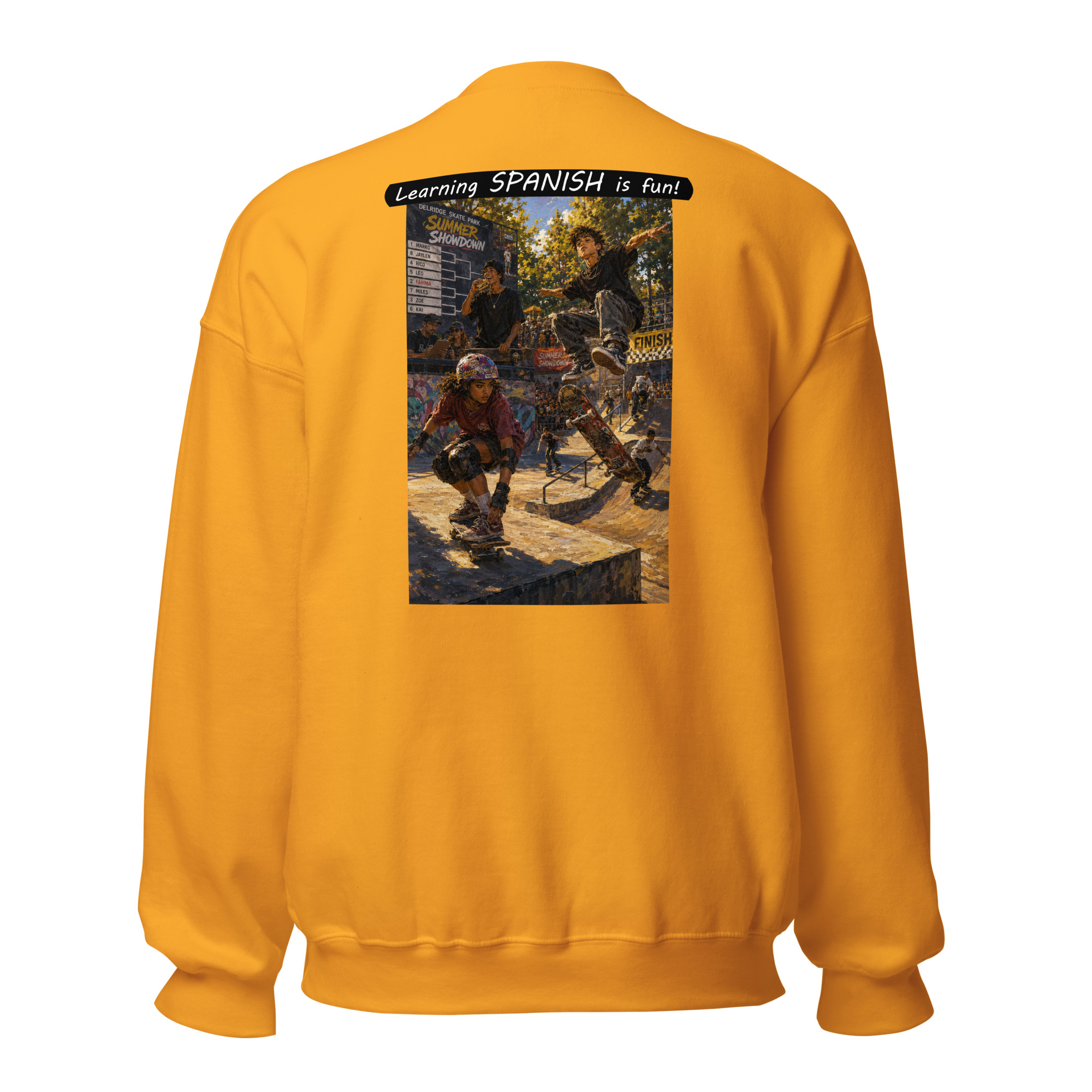 Unisex Crew Neck Sweatshirt - Learning SPANISH is fun! - The Summer Showdown - Image 45
