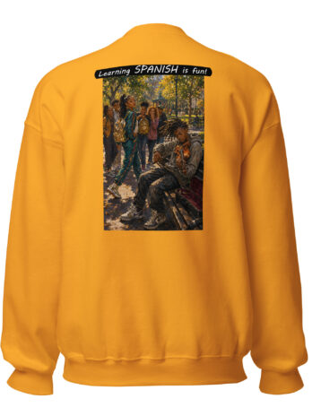 Unisex Crew Neck Sweatshirt – Learning SPANISH is fun! -The Spotlight