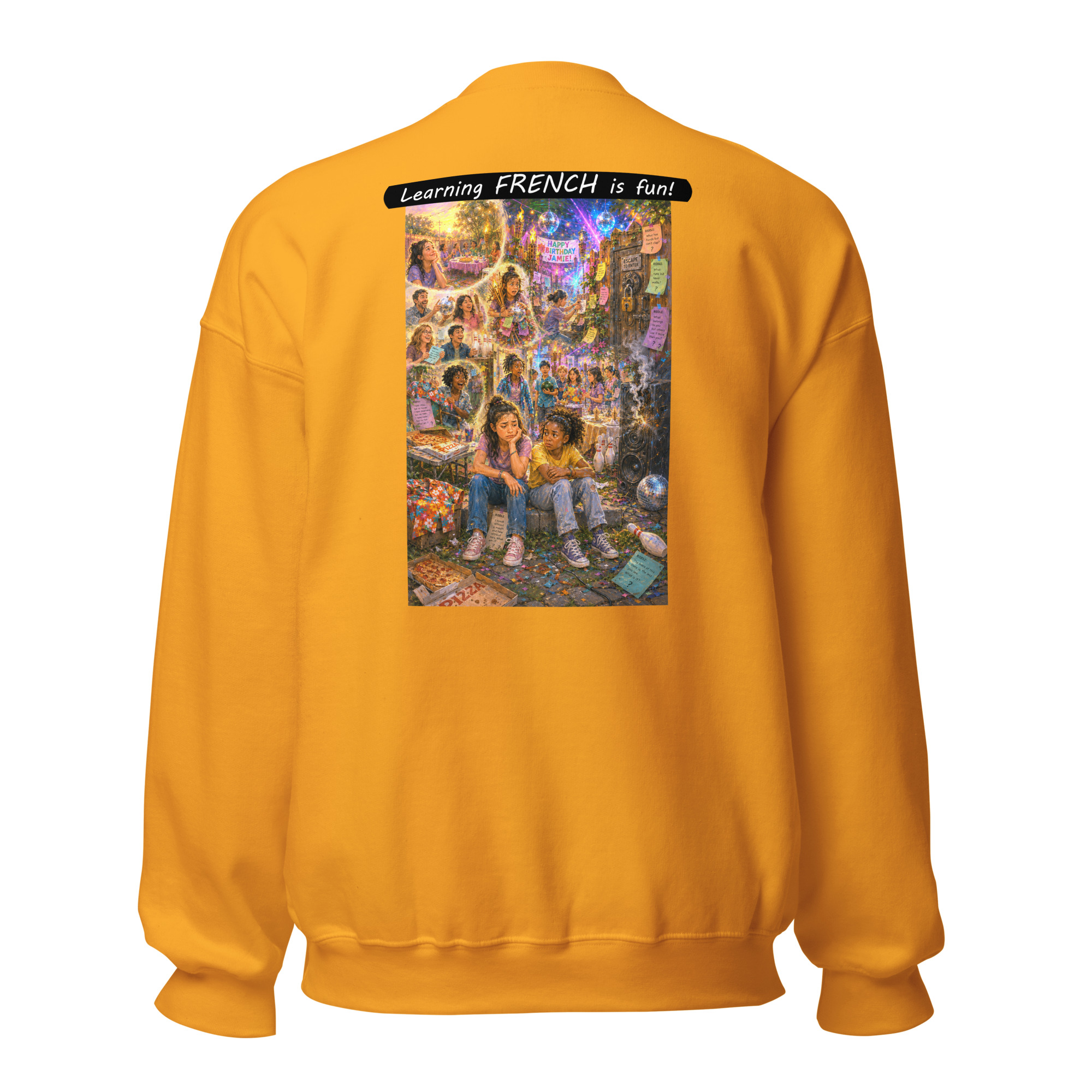 Unisex Crew Neck Sweatshirt - Learning FRENCH is fun! - The Surprise Party - Image 11