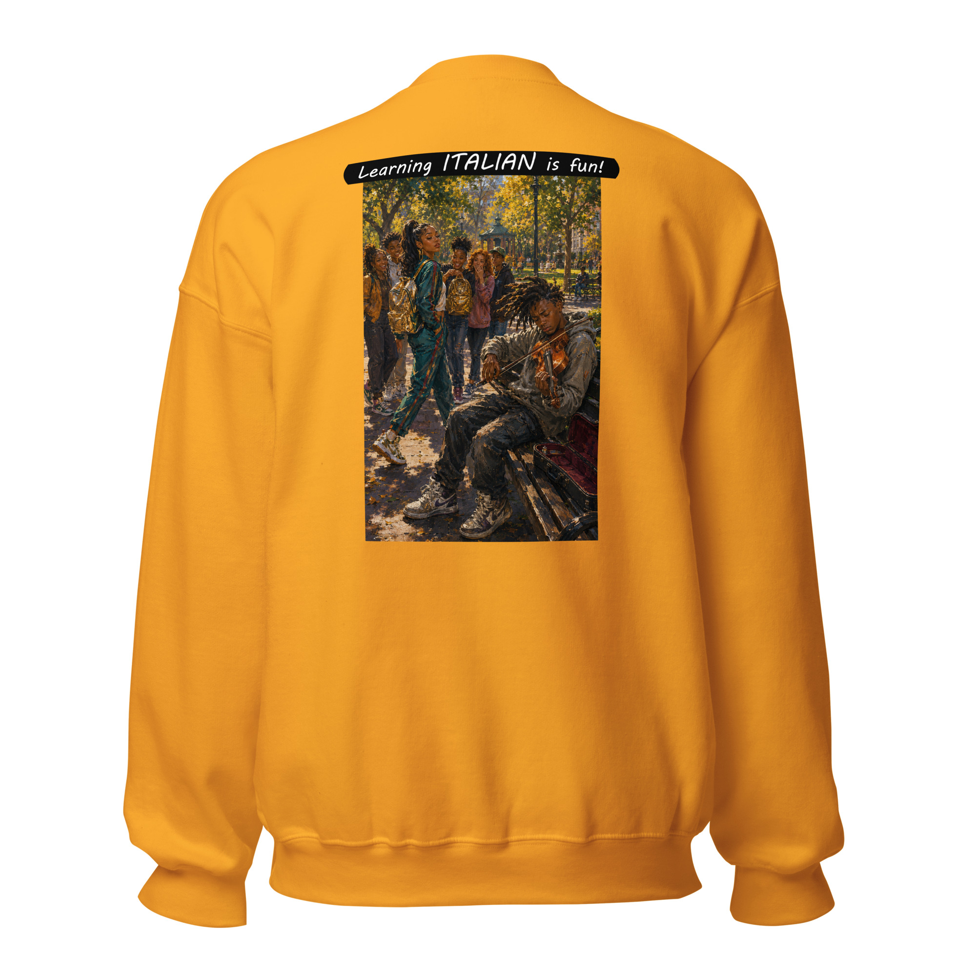 Unisex Crew Neck Sweatshirt - Learning ITALIAN is fun! -The Spotlight - Image 1