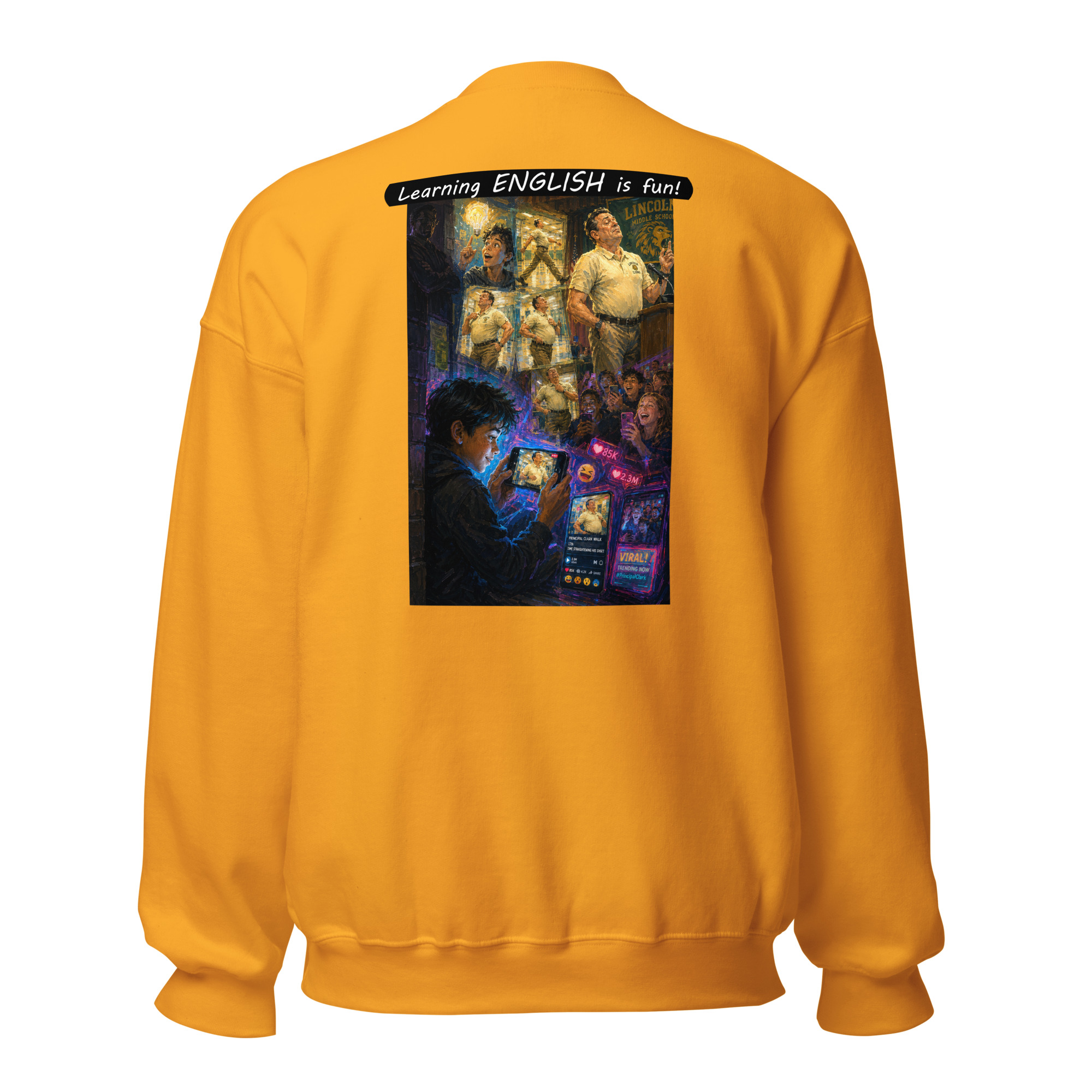 Unisex Crew Neck Sweatshirt - Learning ENGLISH is fun! - The Influencer - Image 45