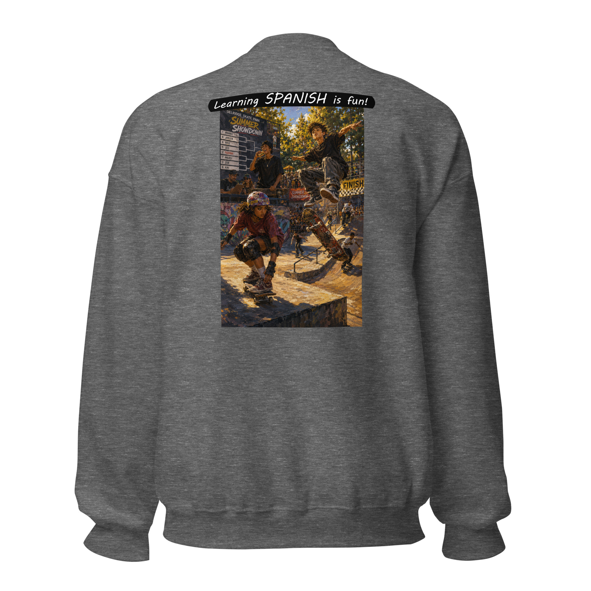 Unisex Crew Neck Sweatshirt - Learning SPANISH is fun! - The Summer Showdown - Image 19