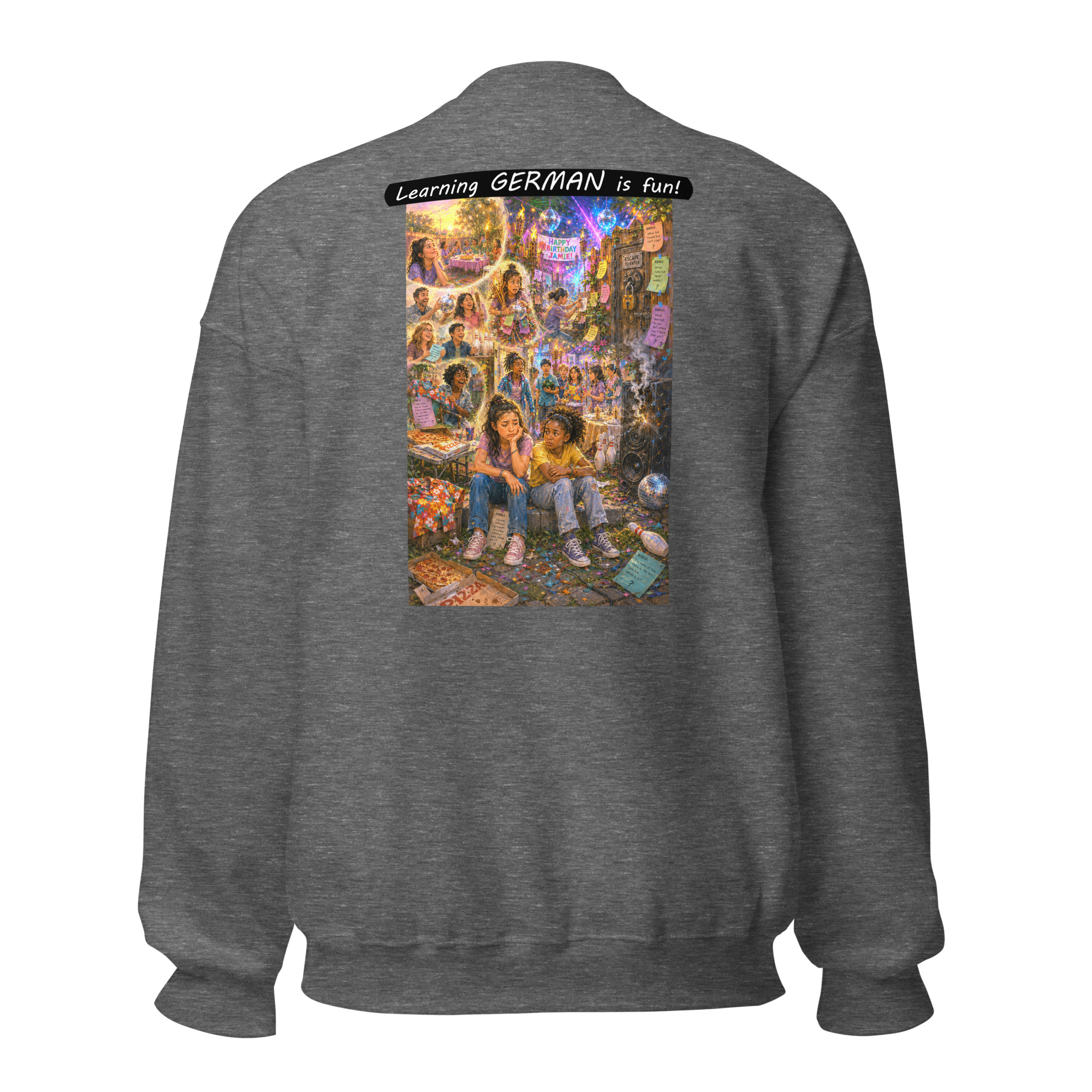 Unisex Crew Neck Sweatshirt - Learning GERMAN is fun! - The Surprise Party - Image 39