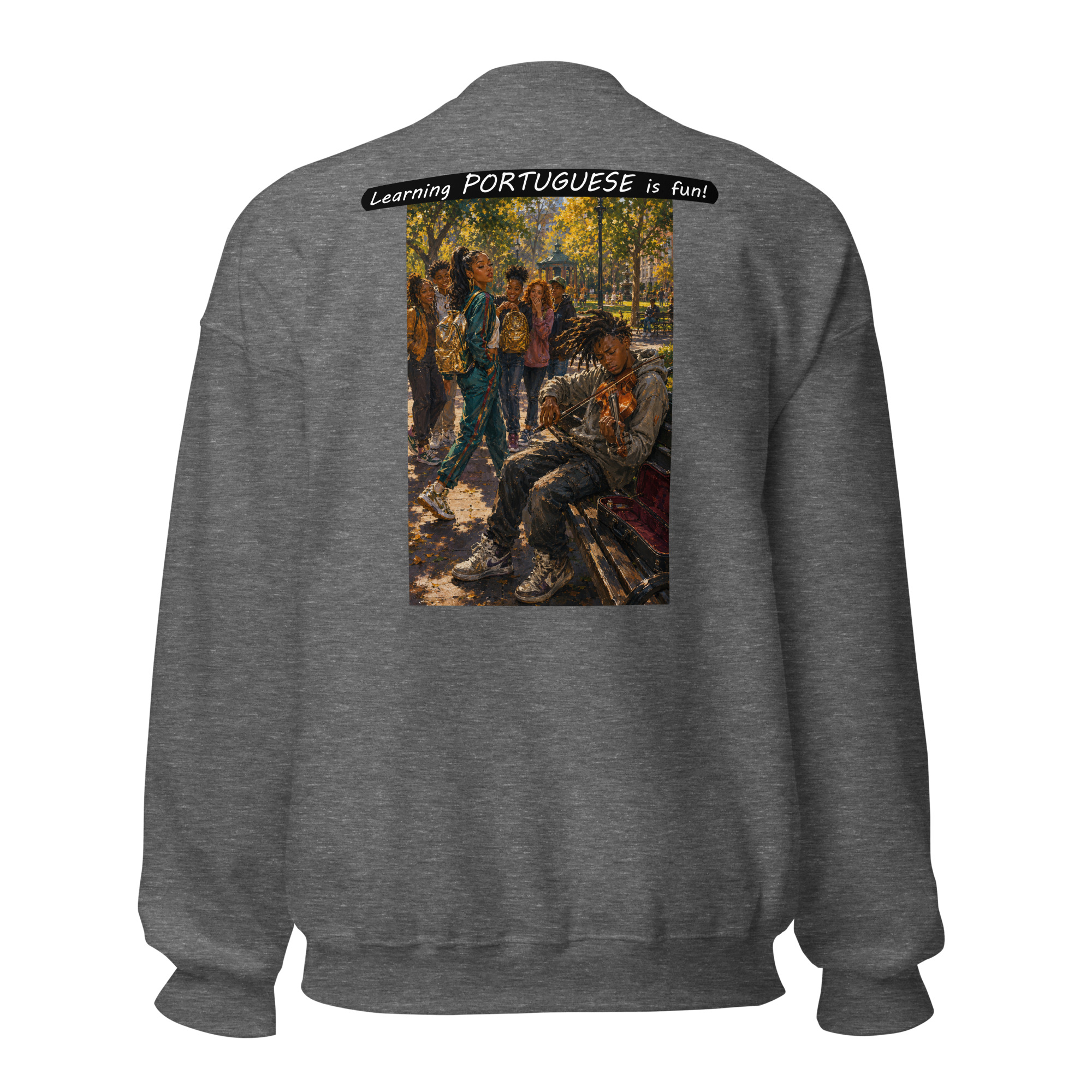 Unisex Crew Neck Sweatshirt - Learning PORTUGUESE is fun! -The Spotlight - Image 27