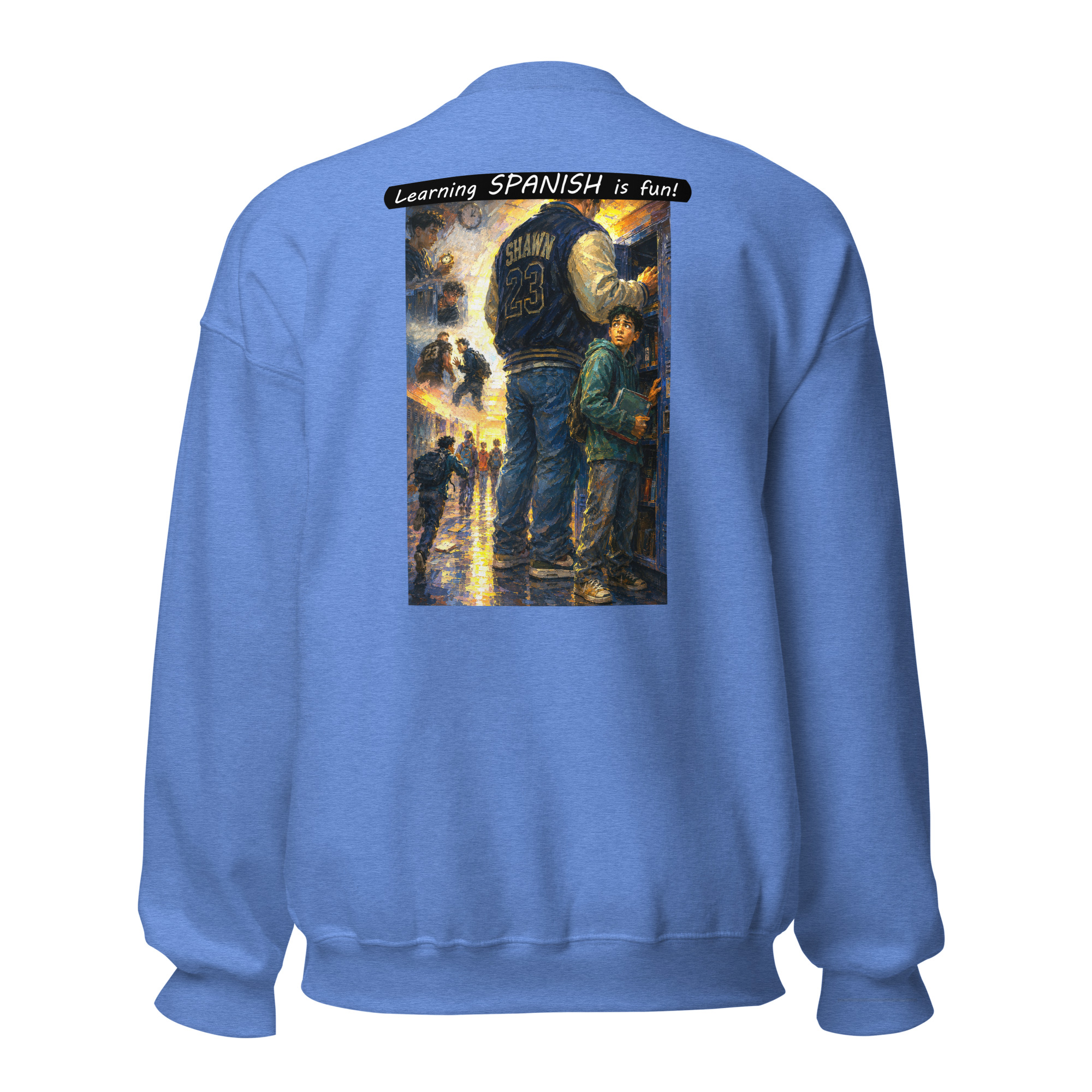 Unisex Crew Neck Sweatshirt - Learning SPANISH is fun! - The School Locker - Image 51