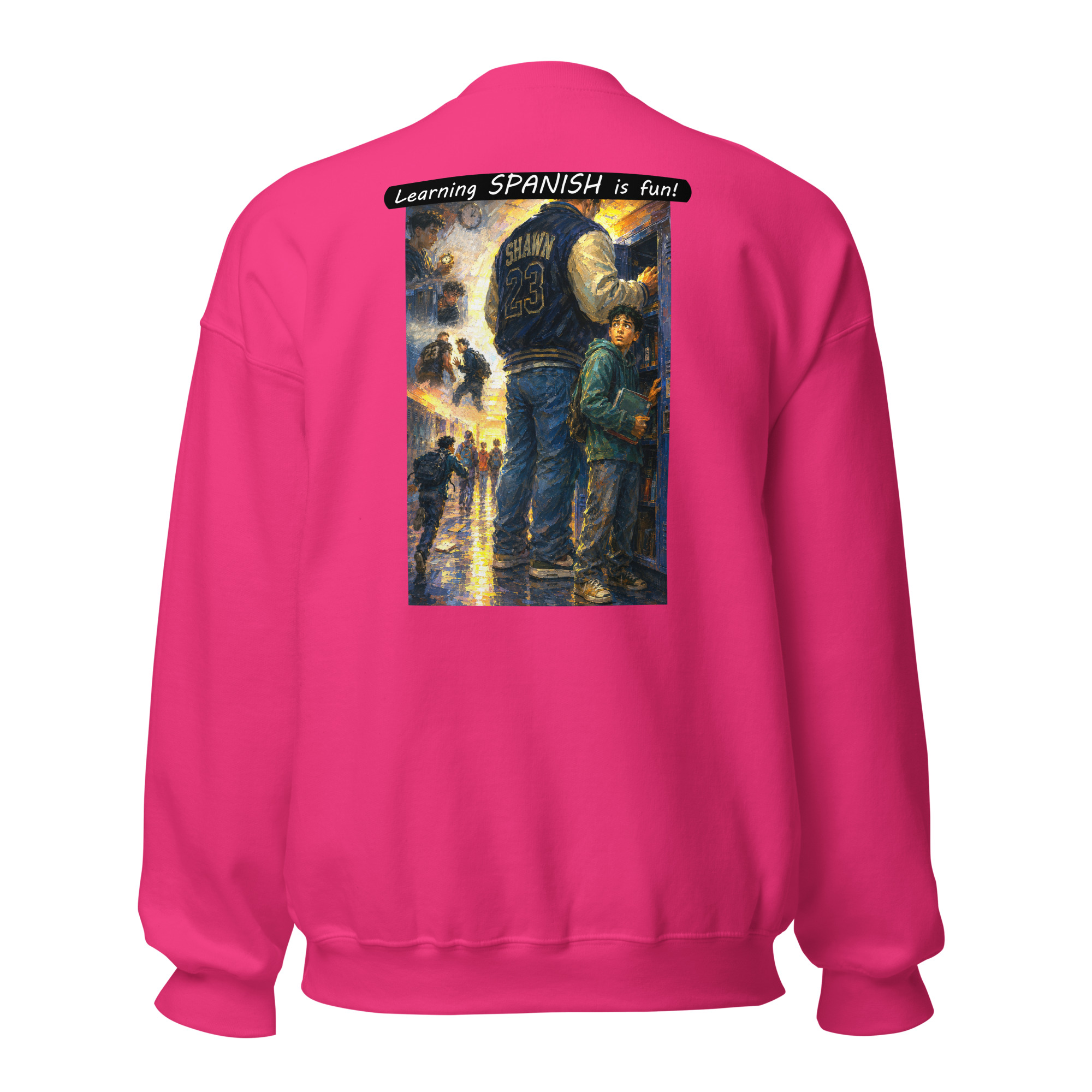 Unisex Crew Neck Sweatshirt - Learning SPANISH is fun! - The School Locker - Image 23