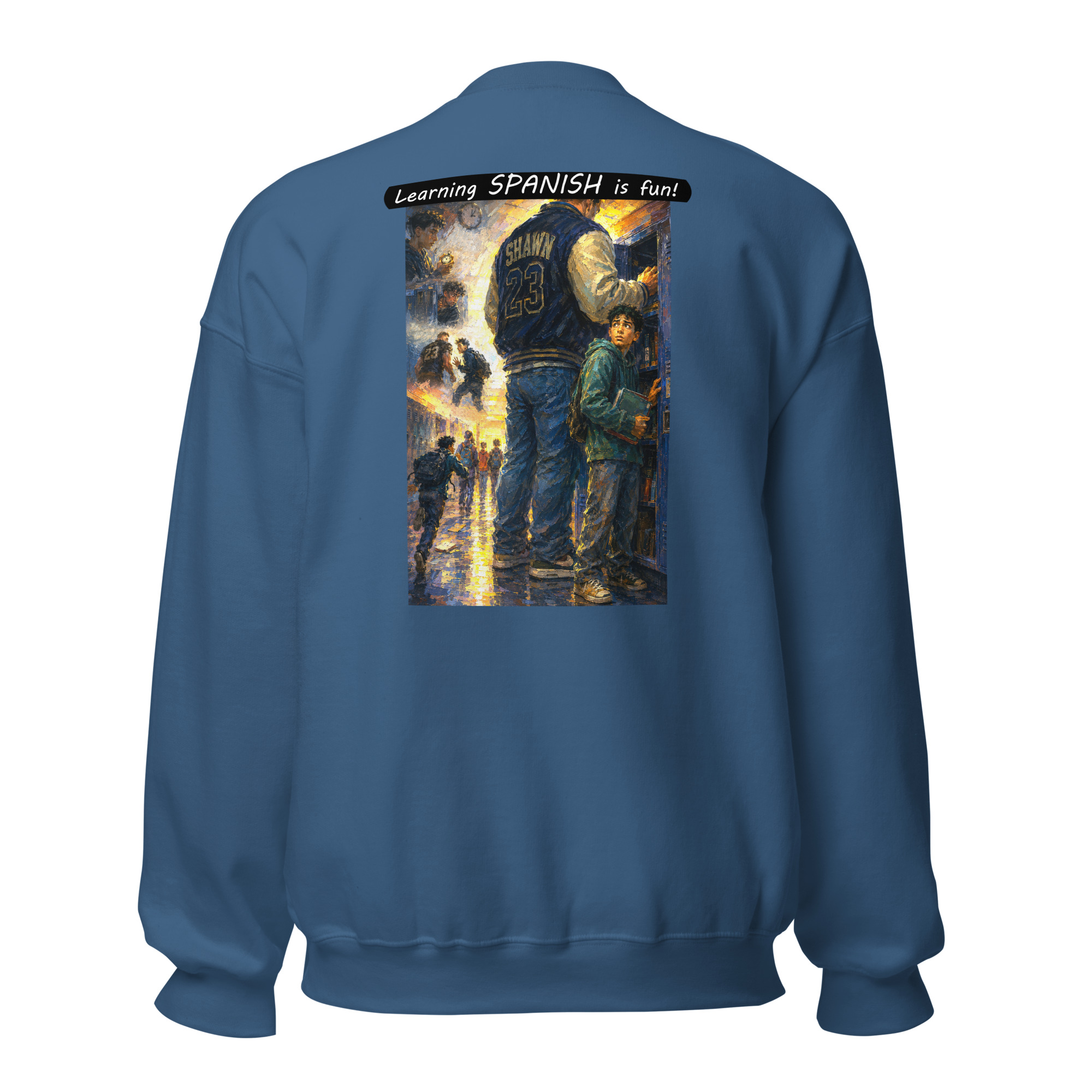 Unisex Crew Neck Sweatshirt - Learning SPANISH is fun! - The School Locker - Image 43