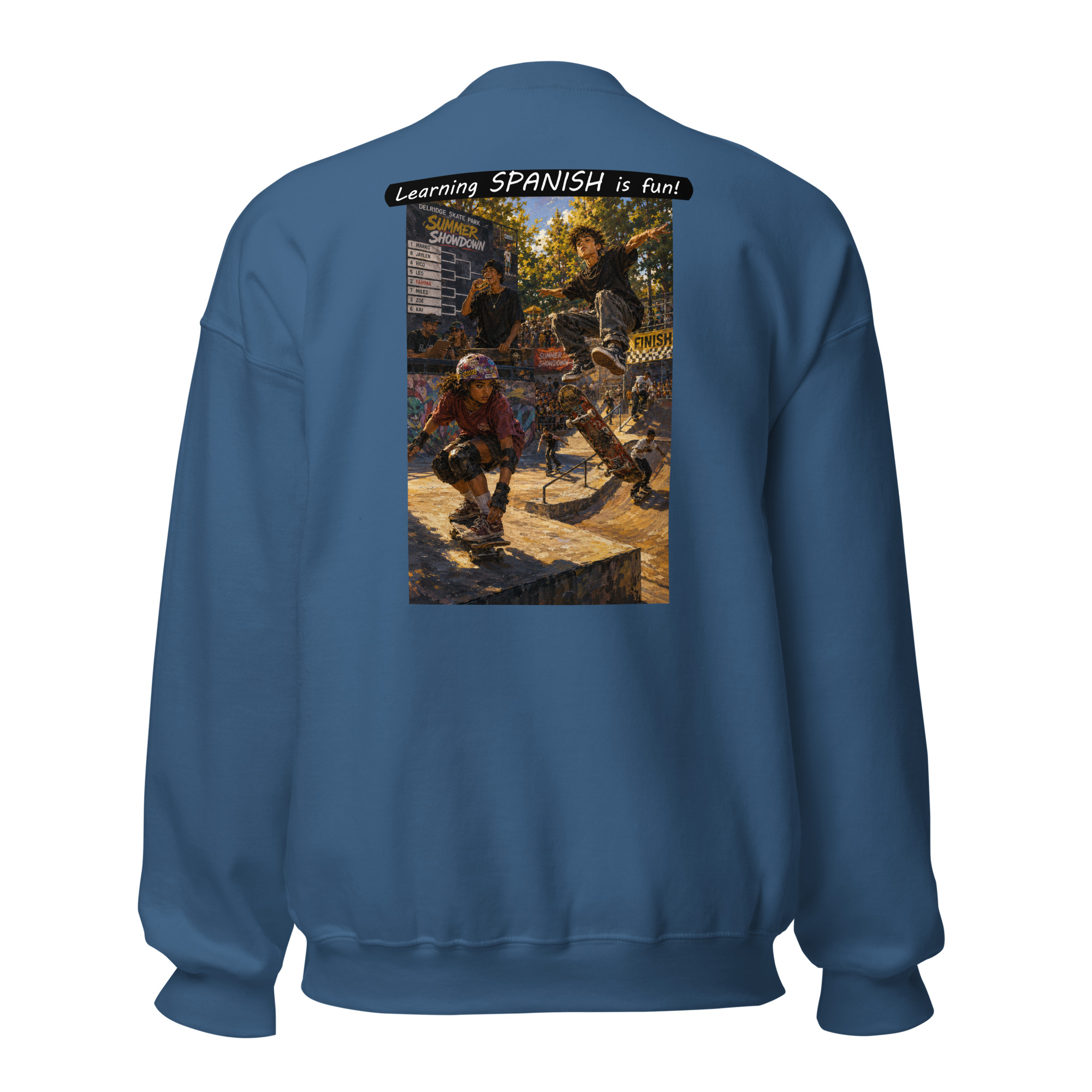 Unisex Crew Neck Sweatshirt - Learning SPANISH is fun! - The Summer Showdown - Image 47