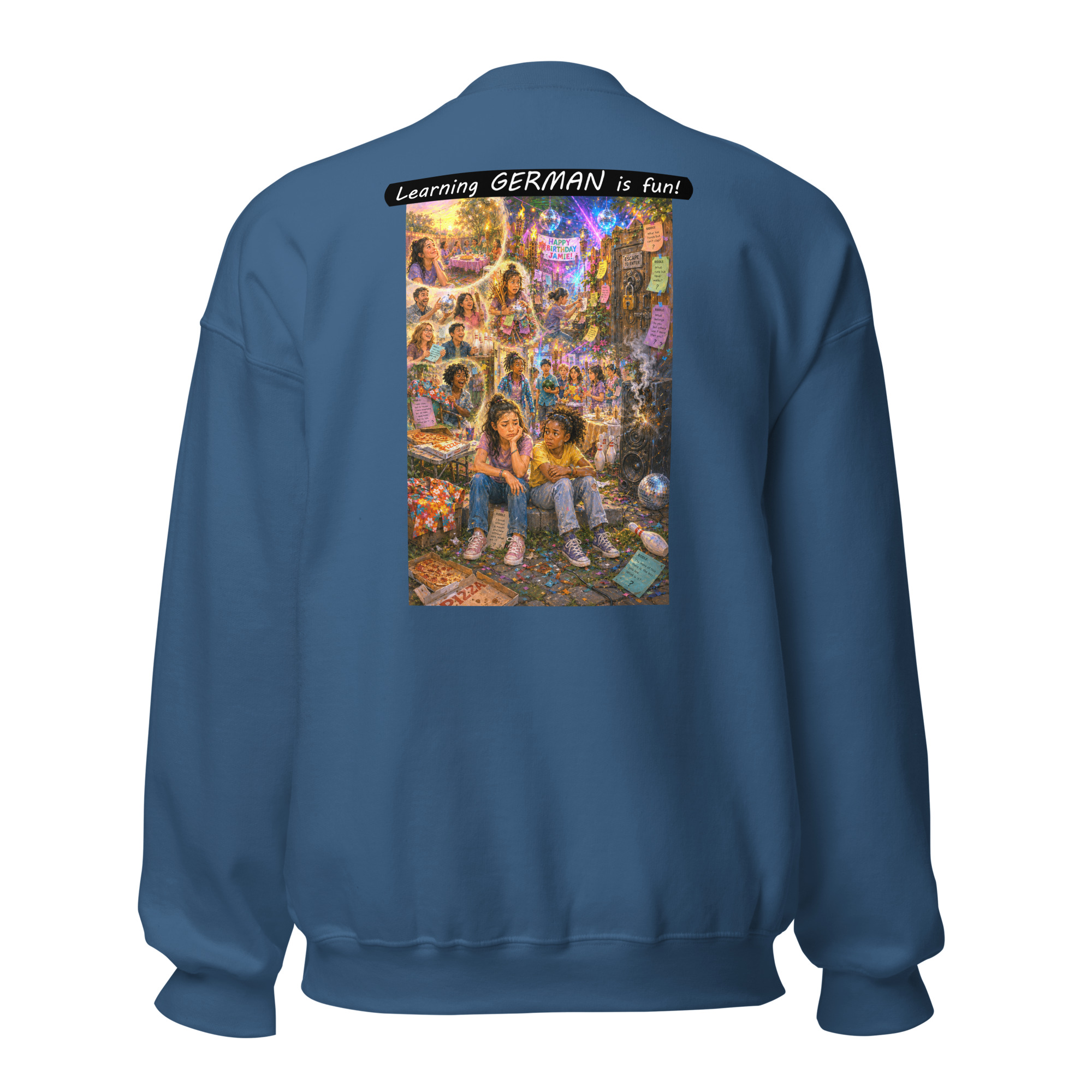 Unisex Crew Neck Sweatshirt - Learning GERMAN is fun! - The Surprise Party - Image 23