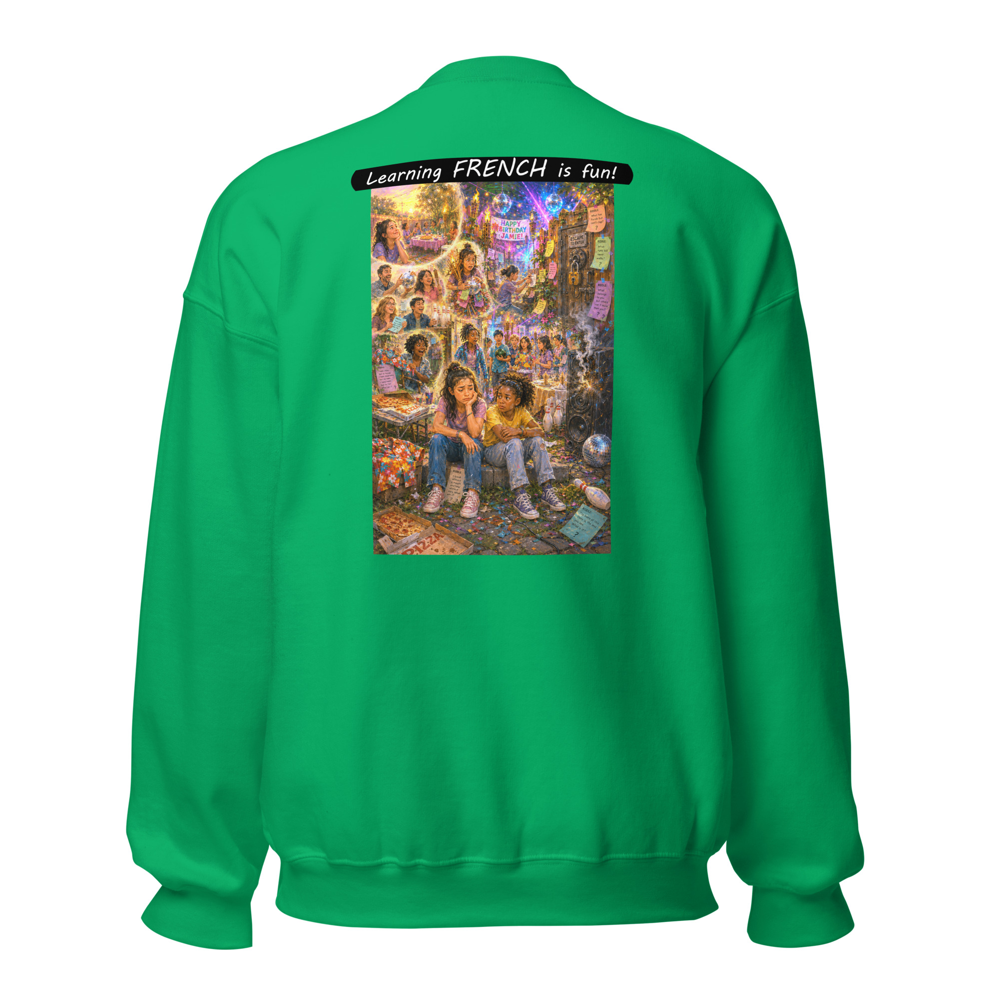 Unisex Crew Neck Sweatshirt - Learning FRENCH is fun! - The Surprise Party - Image 9