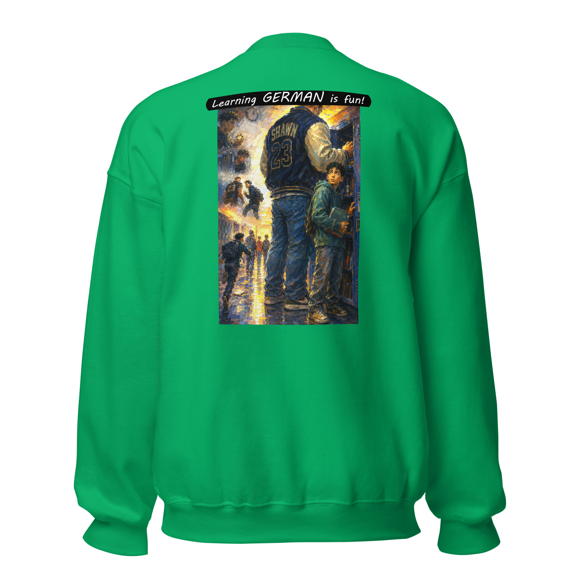Unisex Crew Neck Sweatshirt - Learning GERMAN is fun! - The School Locker - Image 11