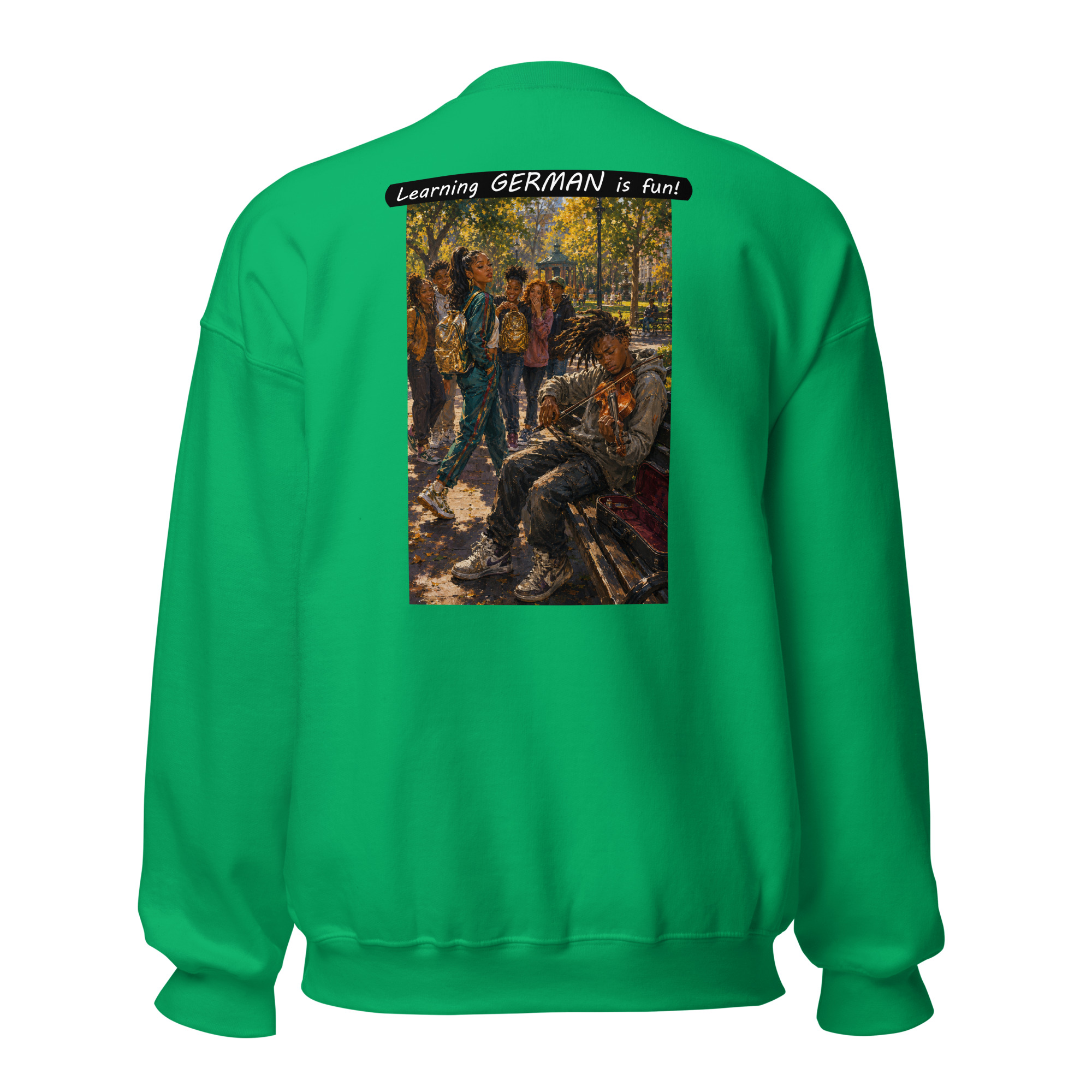 Unisex Crew Neck Sweatshirt - Learning GERMAN is fun! - The Spotlight - Image 9