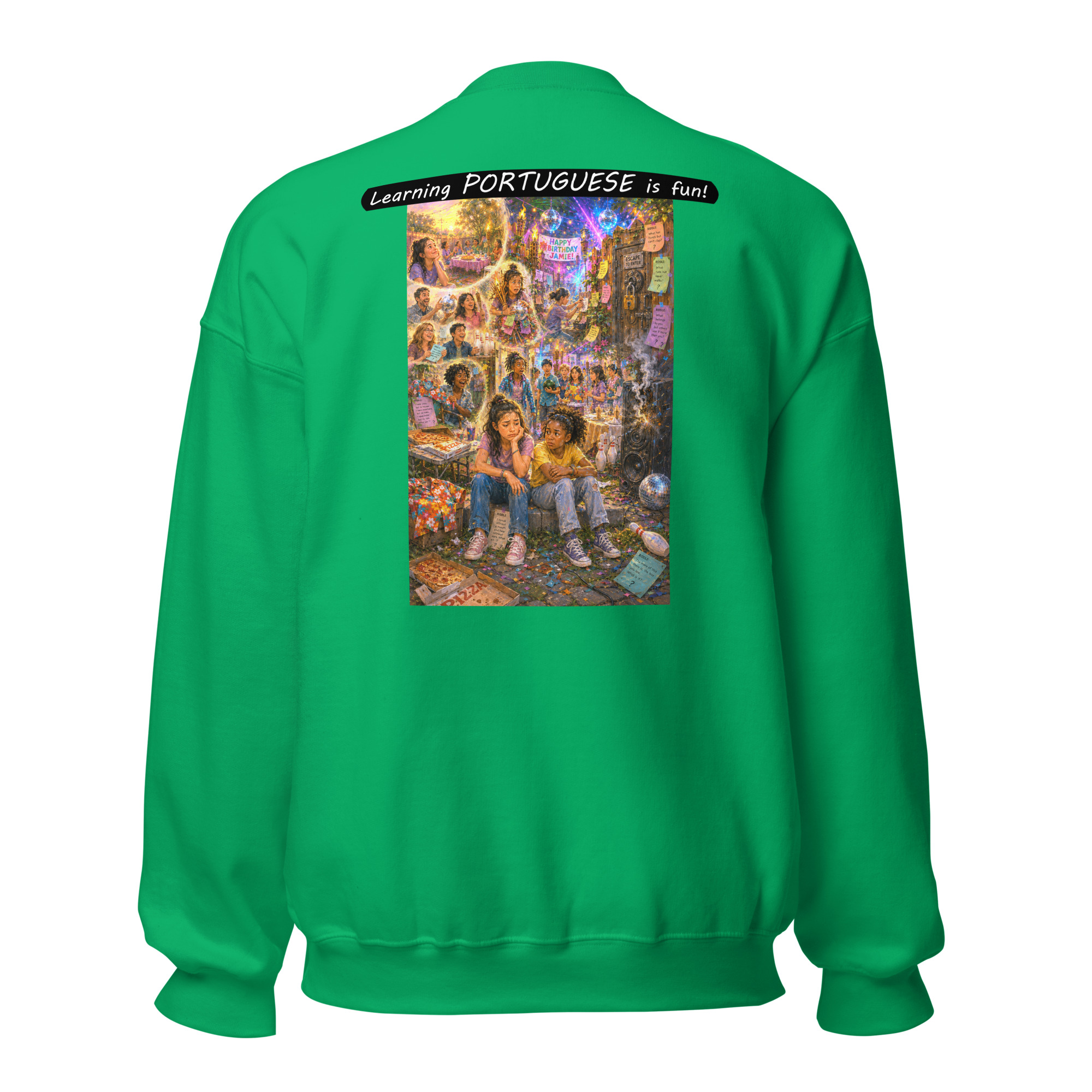 Unisex Crew Neck Sweatshirt - Learning PORTUGUESE is fun! - The Surprise Party - Image 9