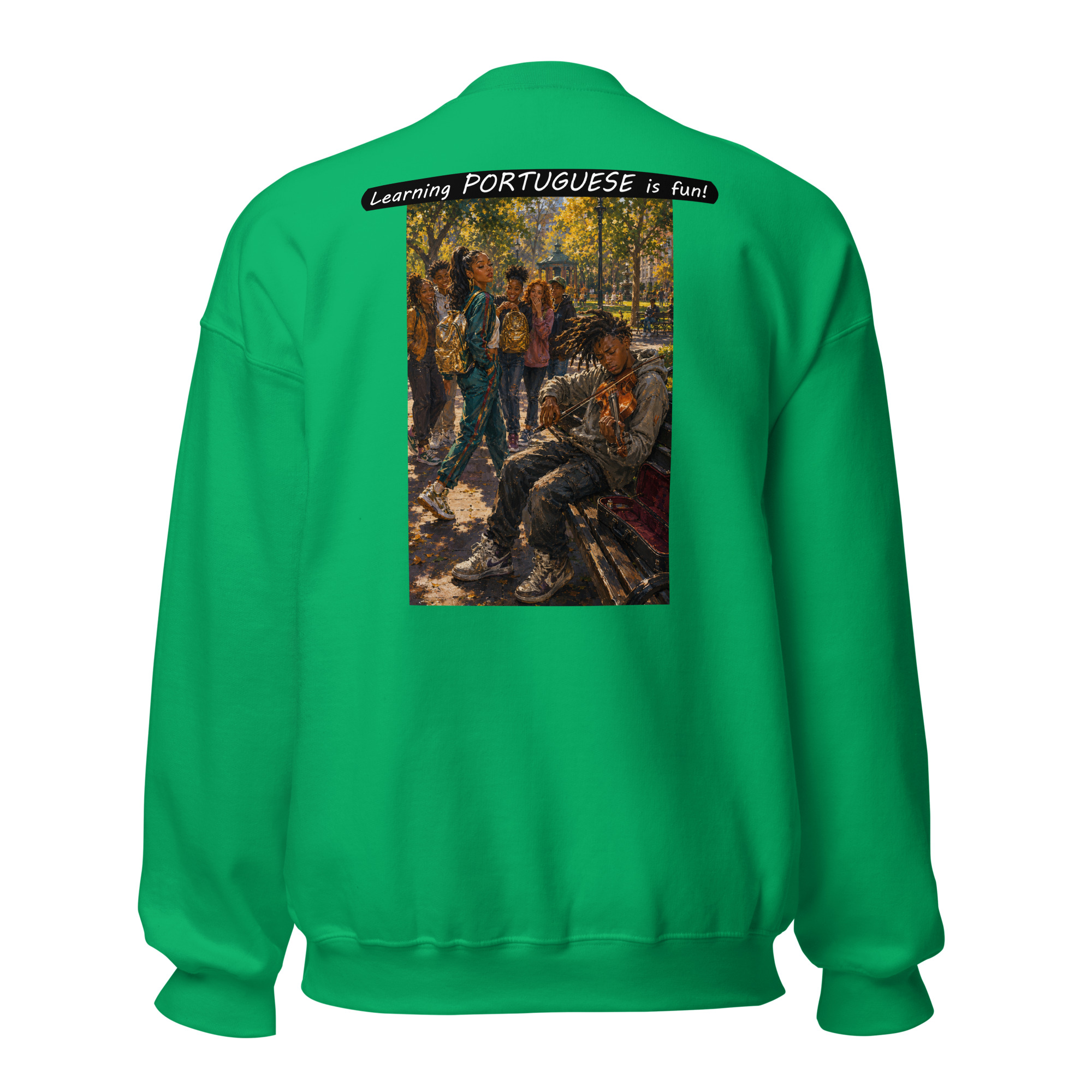 Unisex Crew Neck Sweatshirt - Learning PORTUGUESE is fun! -The Spotlight - Image 9