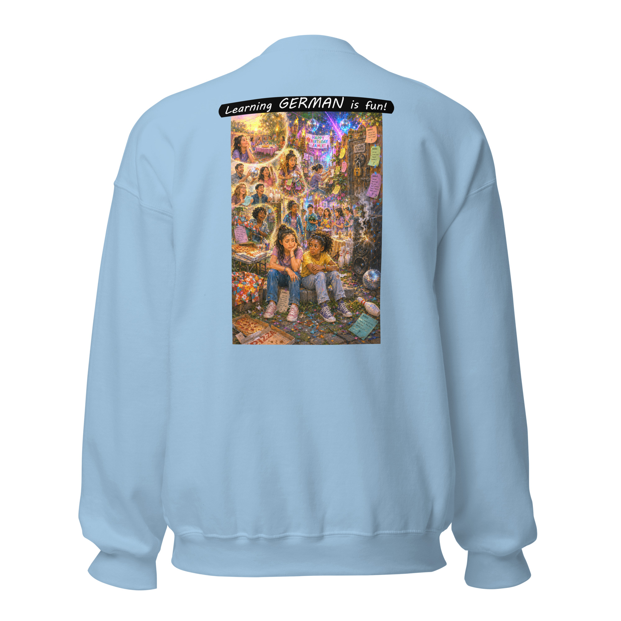 Unisex Crew Neck Sweatshirt - Learning GERMAN is fun! - The Surprise Party - Image 29