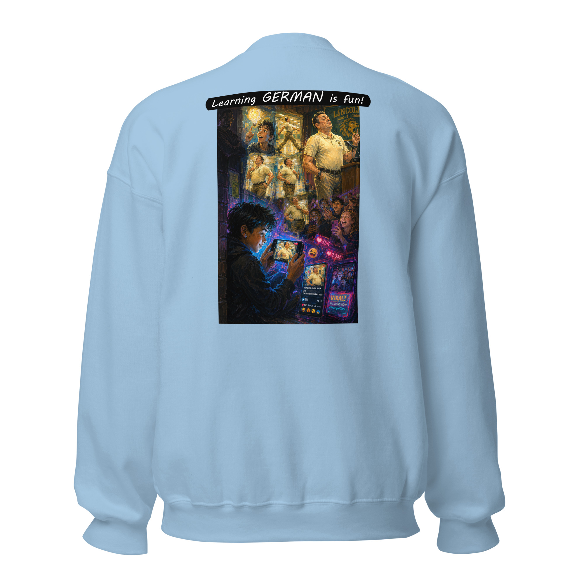 Unisex Crew Neck Sweatshirt - Learning GERMAN is fun! - The Influencer - Image 23