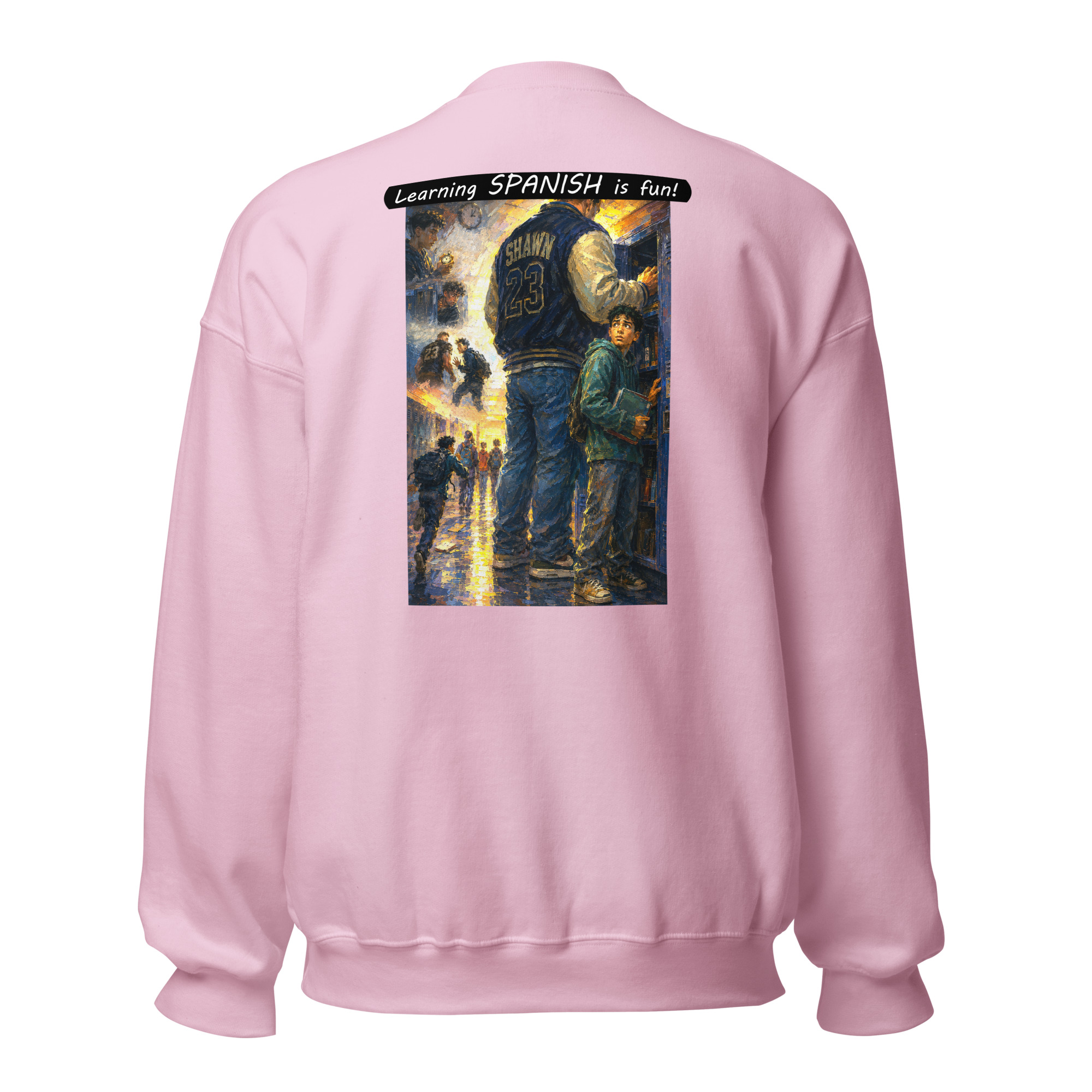 Unisex Crew Neck Sweatshirt - Learning SPANISH is fun! - The School Locker - Image 7