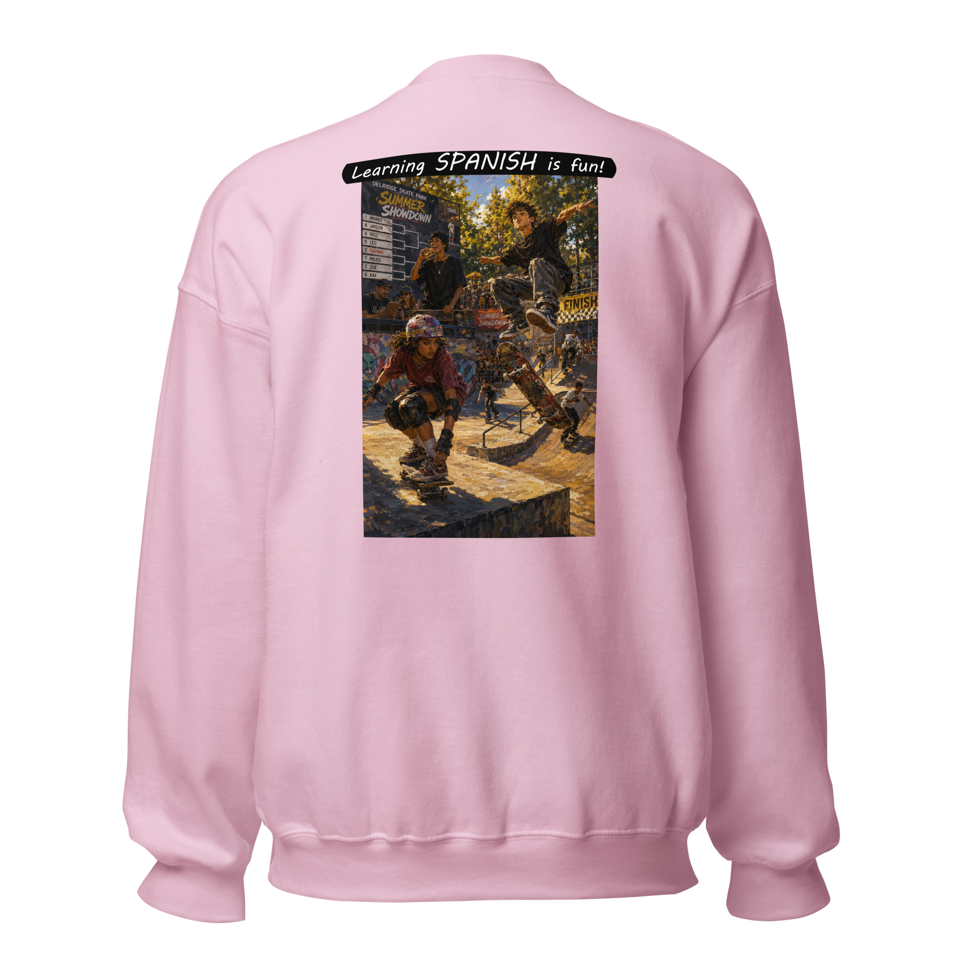 Unisex Crew Neck Sweatshirt - Learning SPANISH is fun! - The Summer Showdown - Image 23