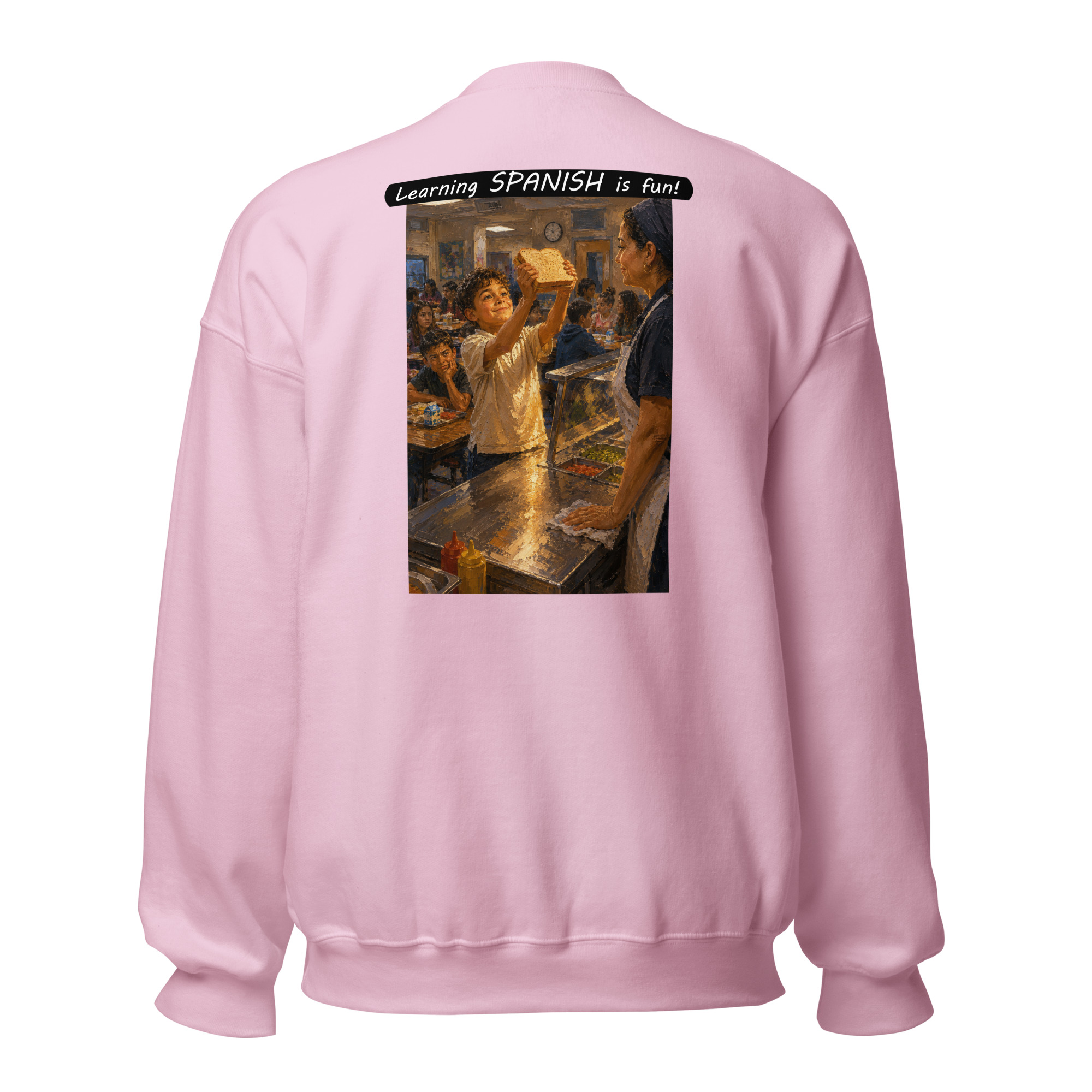 Unisex Crew Neck Sweatshirt - Learning SPANISH is fun! - Crusty Roof Tiles - Image 25