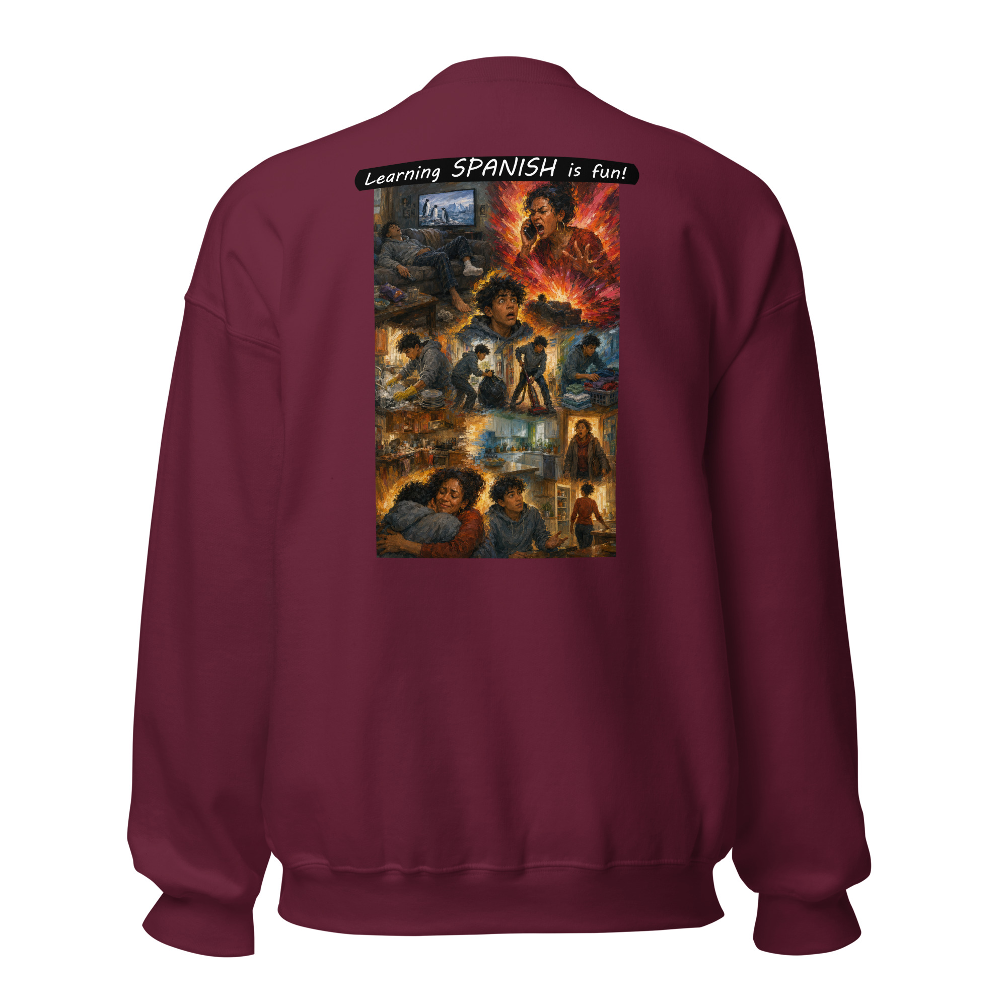 Unisex Crew Neck Sweatshirt - Learning SPANISH is fun! - Your Mama - Image 21