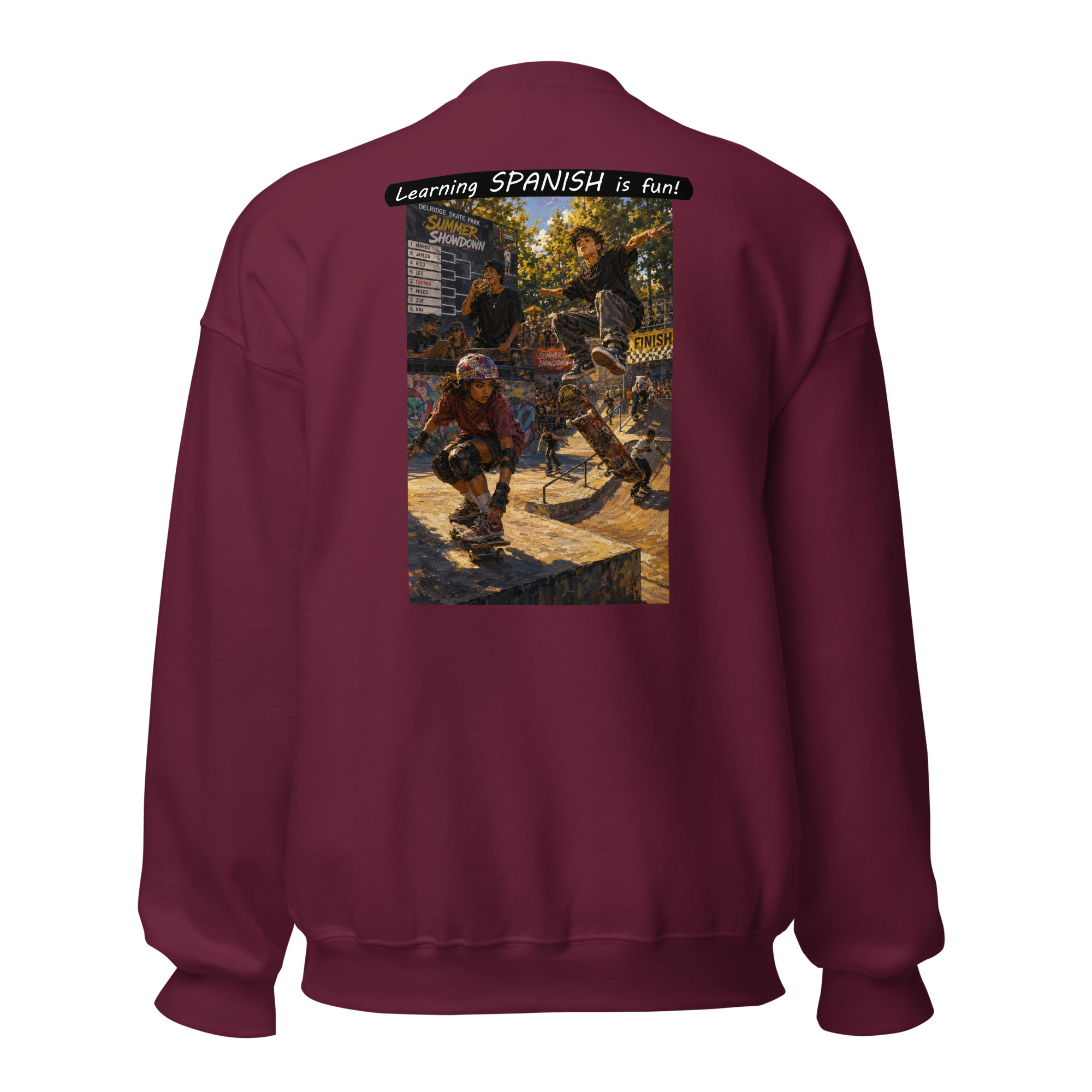 Unisex Crew Neck Sweatshirt - Learning SPANISH is fun! - The Summer Showdown - Image 17