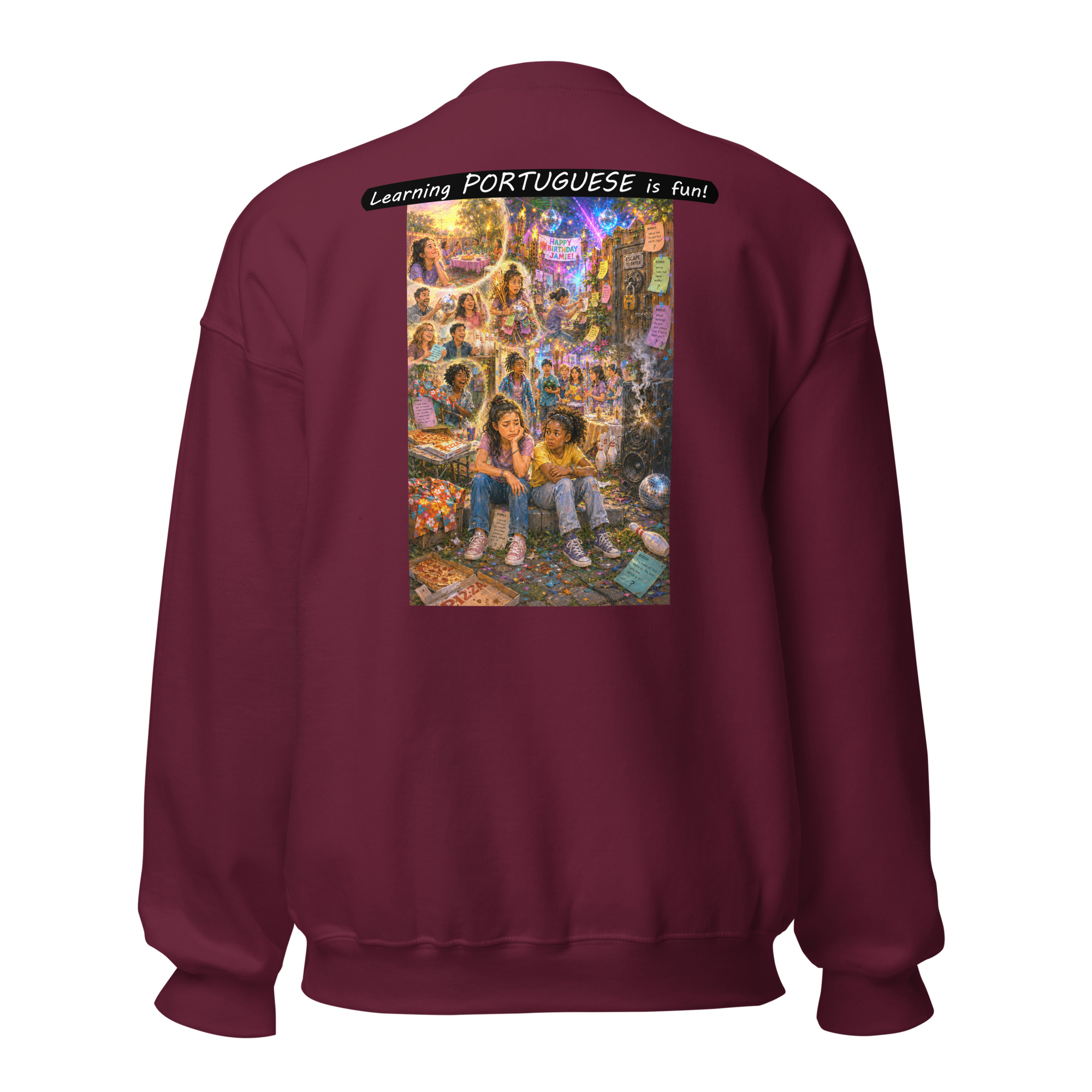 Unisex Crew Neck Sweatshirt - Learning PORTUGUESE is fun! - The Surprise Party - Image 15