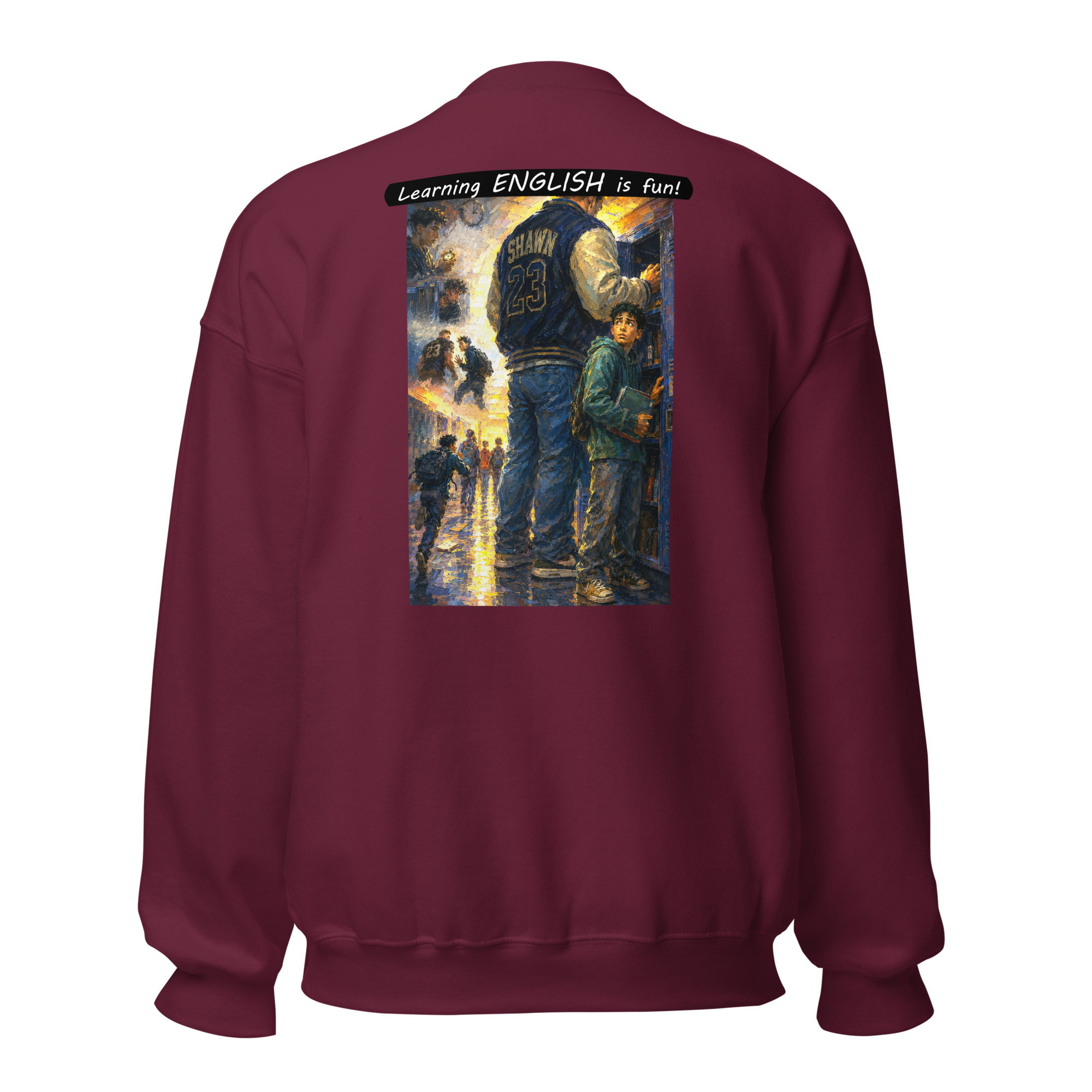 Unisex Crew Neck Sweatshirt - Learning ENGLISH is fun! - The School Locker - Image 21