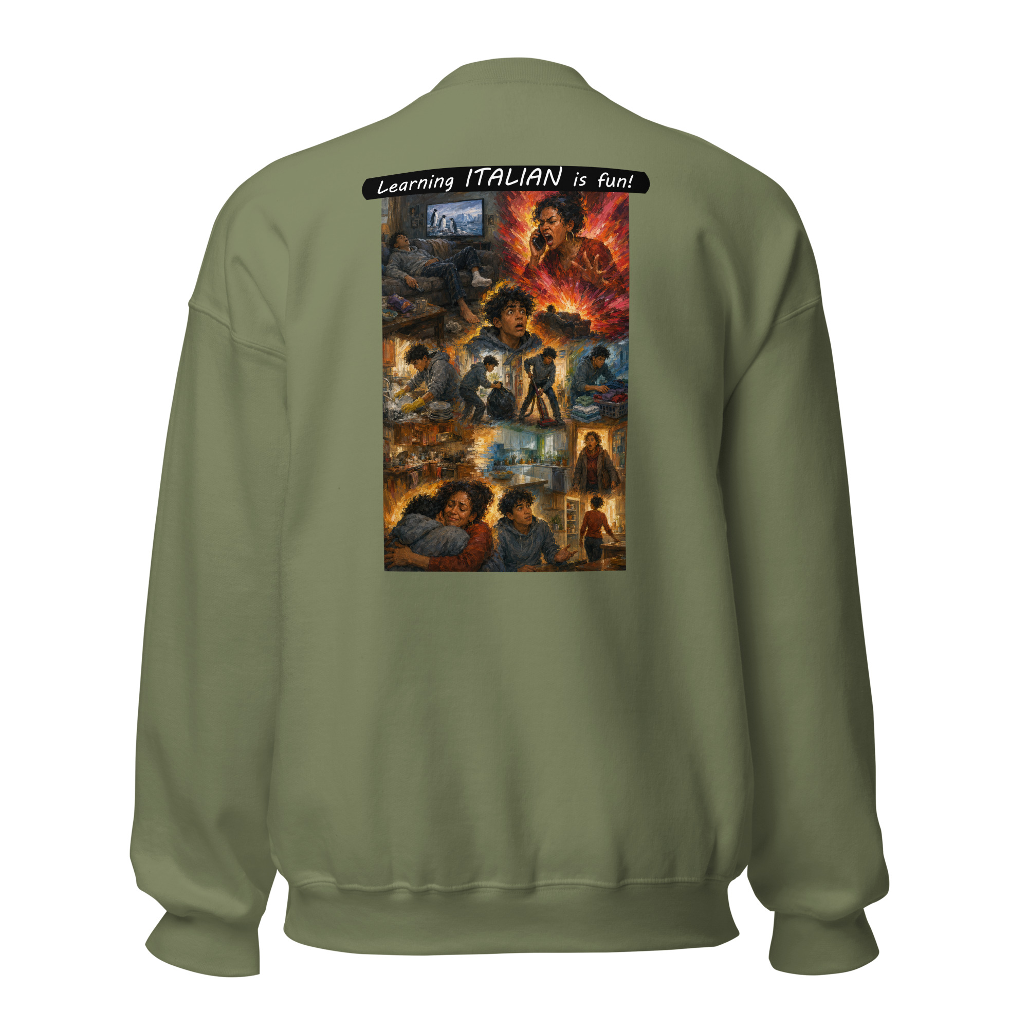 Unisex Crew Neck Sweatshirt - Learning ITALIAN is fun! - Your Mama - Image 37