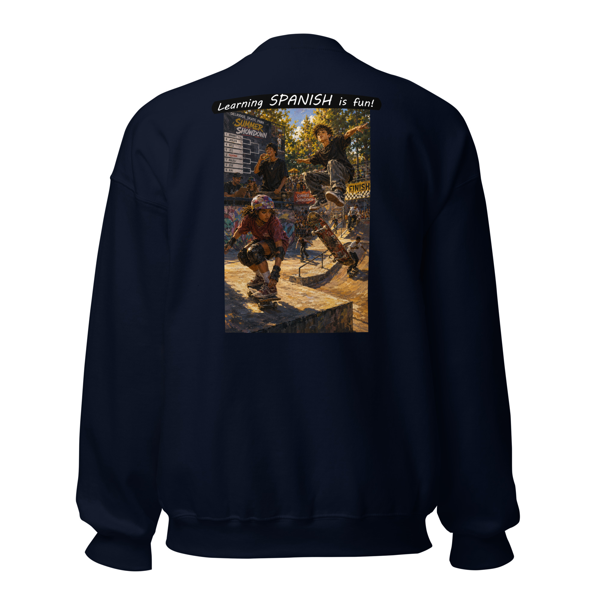 Unisex Crew Neck Sweatshirt - Learning SPANISH is fun! - The Summer Showdown - Image 31