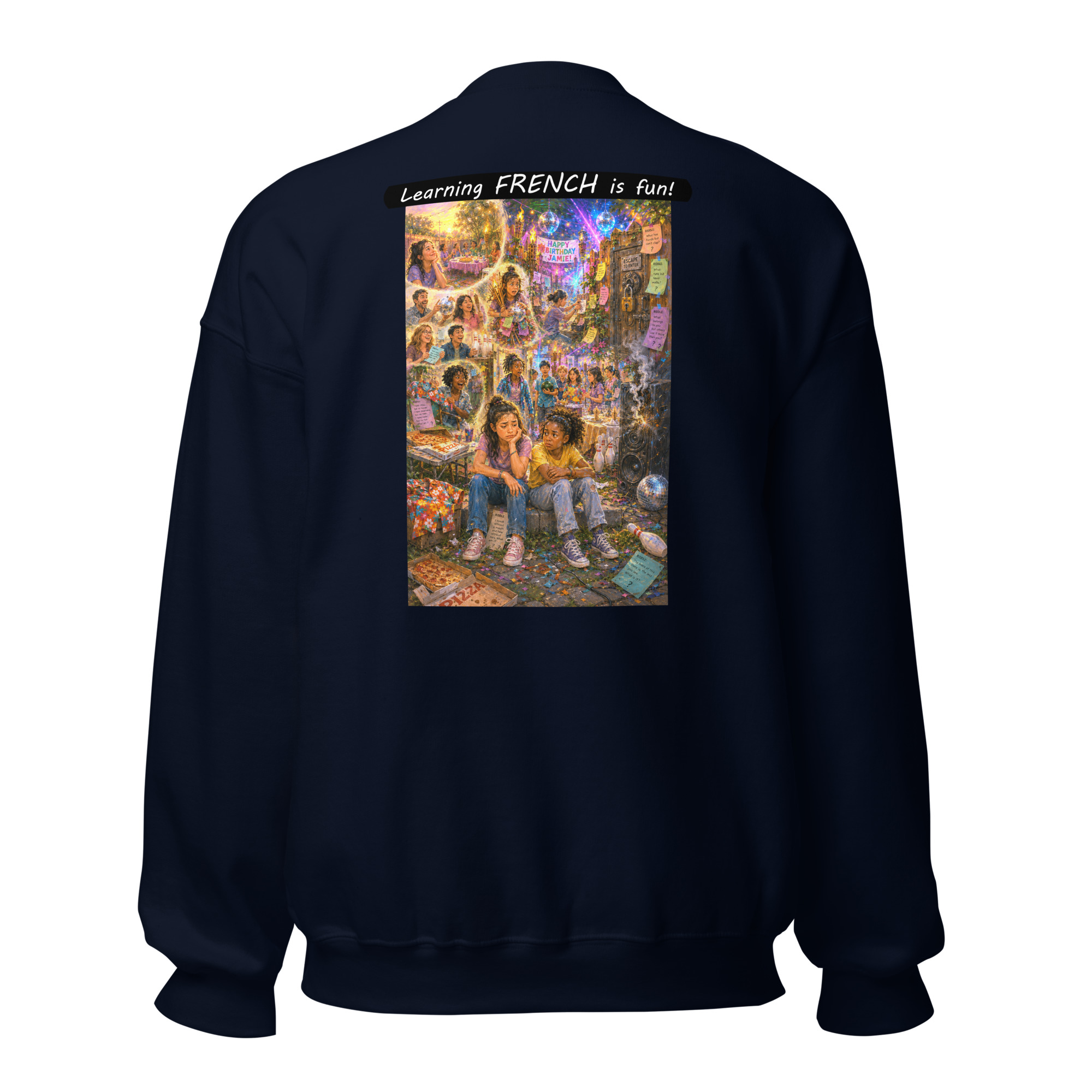 Unisex Crew Neck Sweatshirt - Learning FRENCH is fun! - The Surprise Party - Image 19