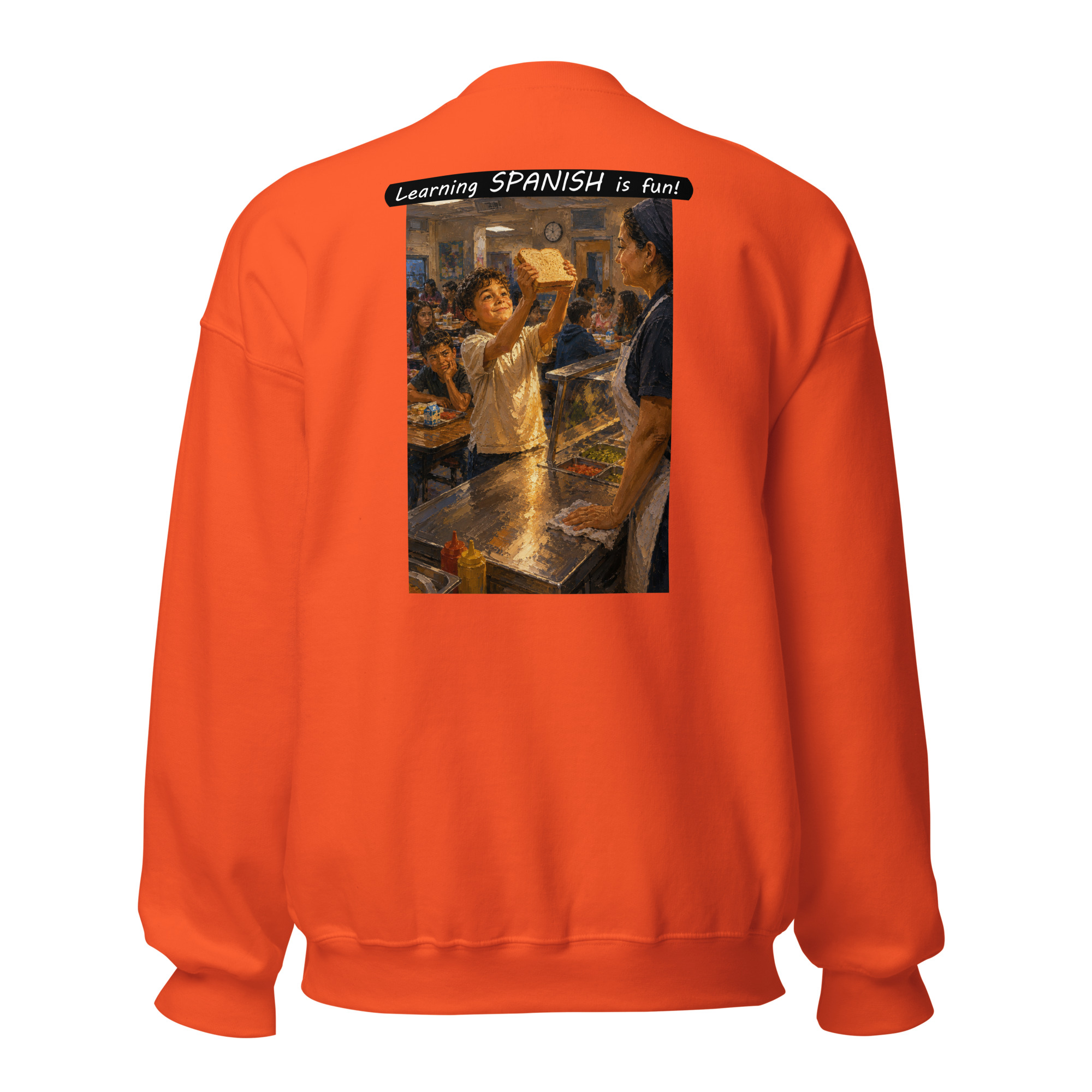 Unisex Crew Neck Sweatshirt - Learning SPANISH is fun! - Crusty Roof Tiles - Image 39