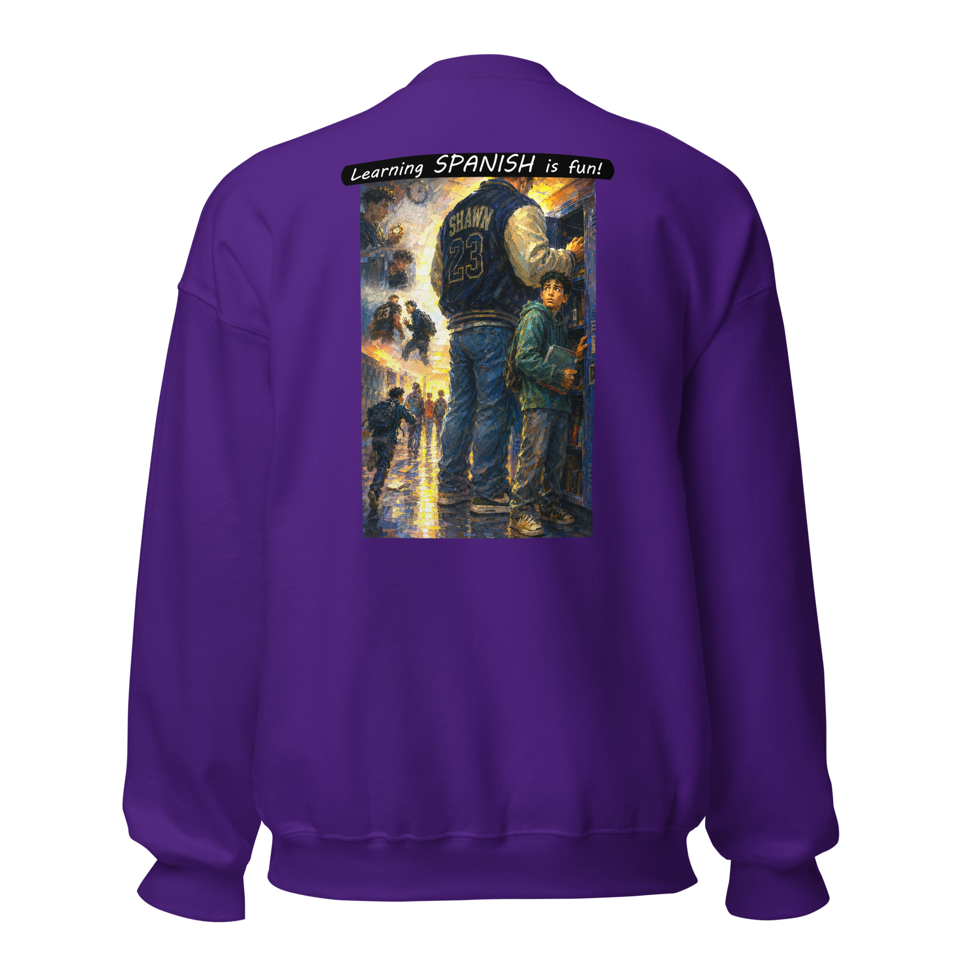 Unisex Crew Neck Sweatshirt - Learning SPANISH is fun! - The School Locker - Image 27