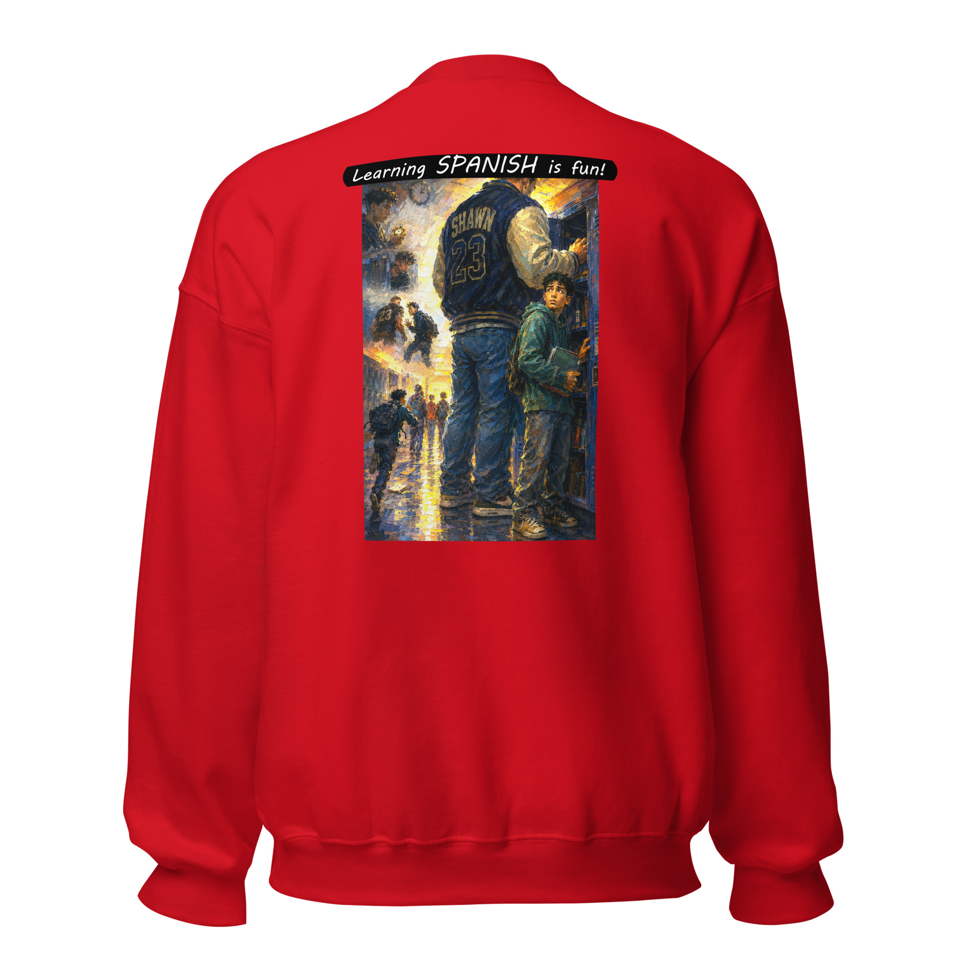 Unisex Crew Neck Sweatshirt - Learning SPANISH is fun! - The School Locker - Image 37