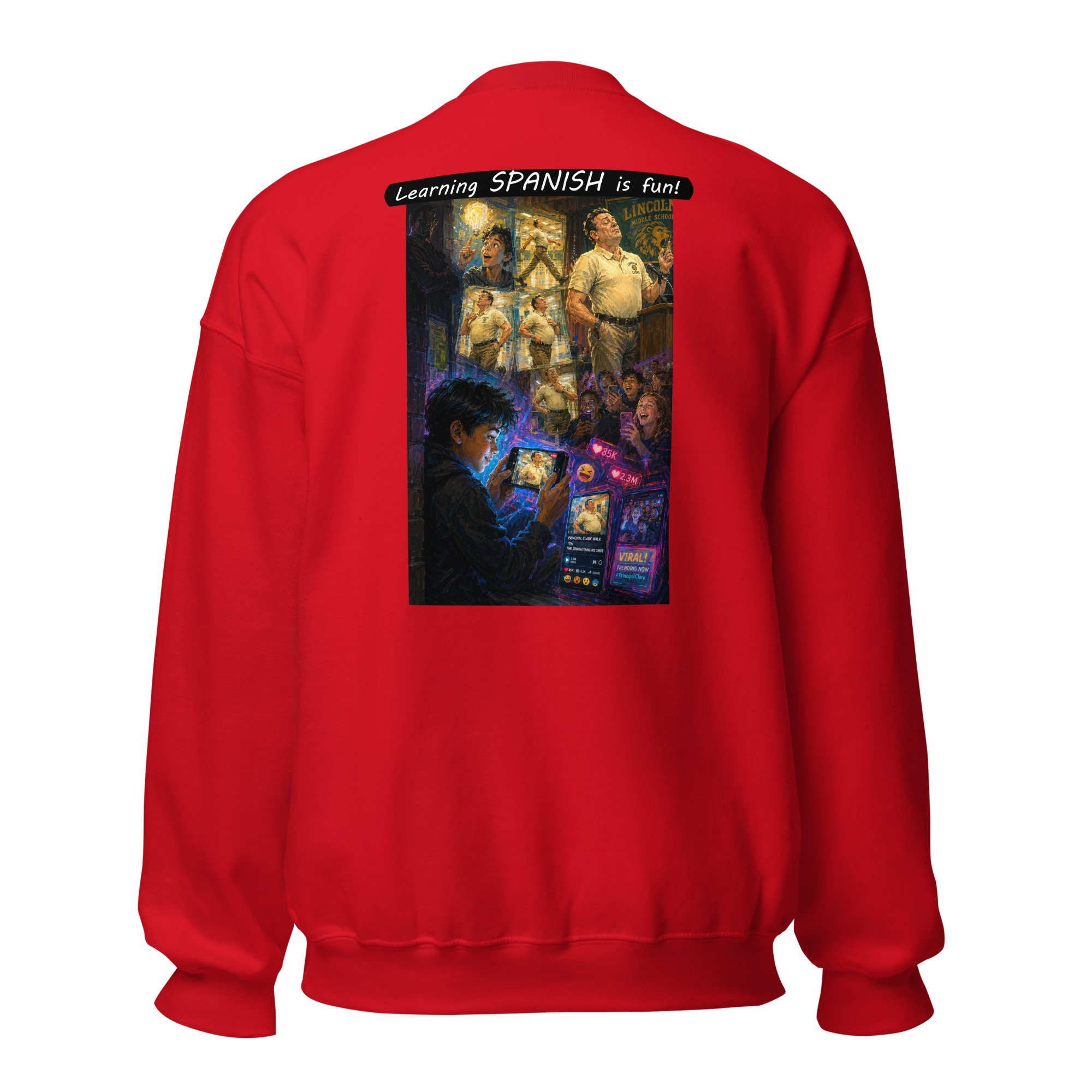 Unisex Crew Neck Sweatshirt - Learning SPANISH is fun! - The Influencer - Image 40