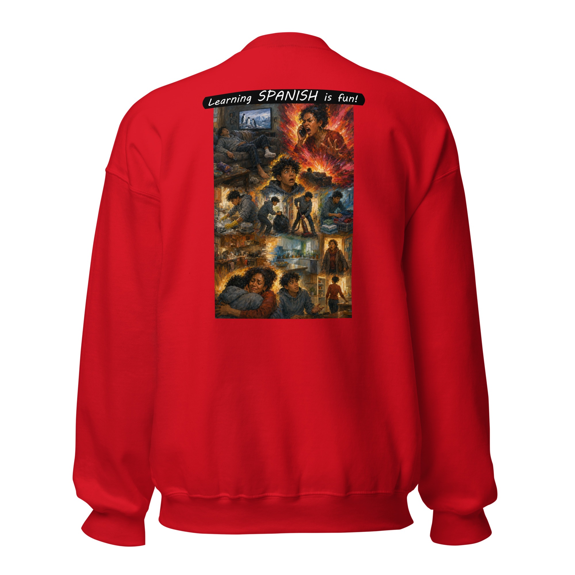 Unisex Crew Neck Sweatshirt - Learning SPANISH is fun! - Your Mama - Image 45