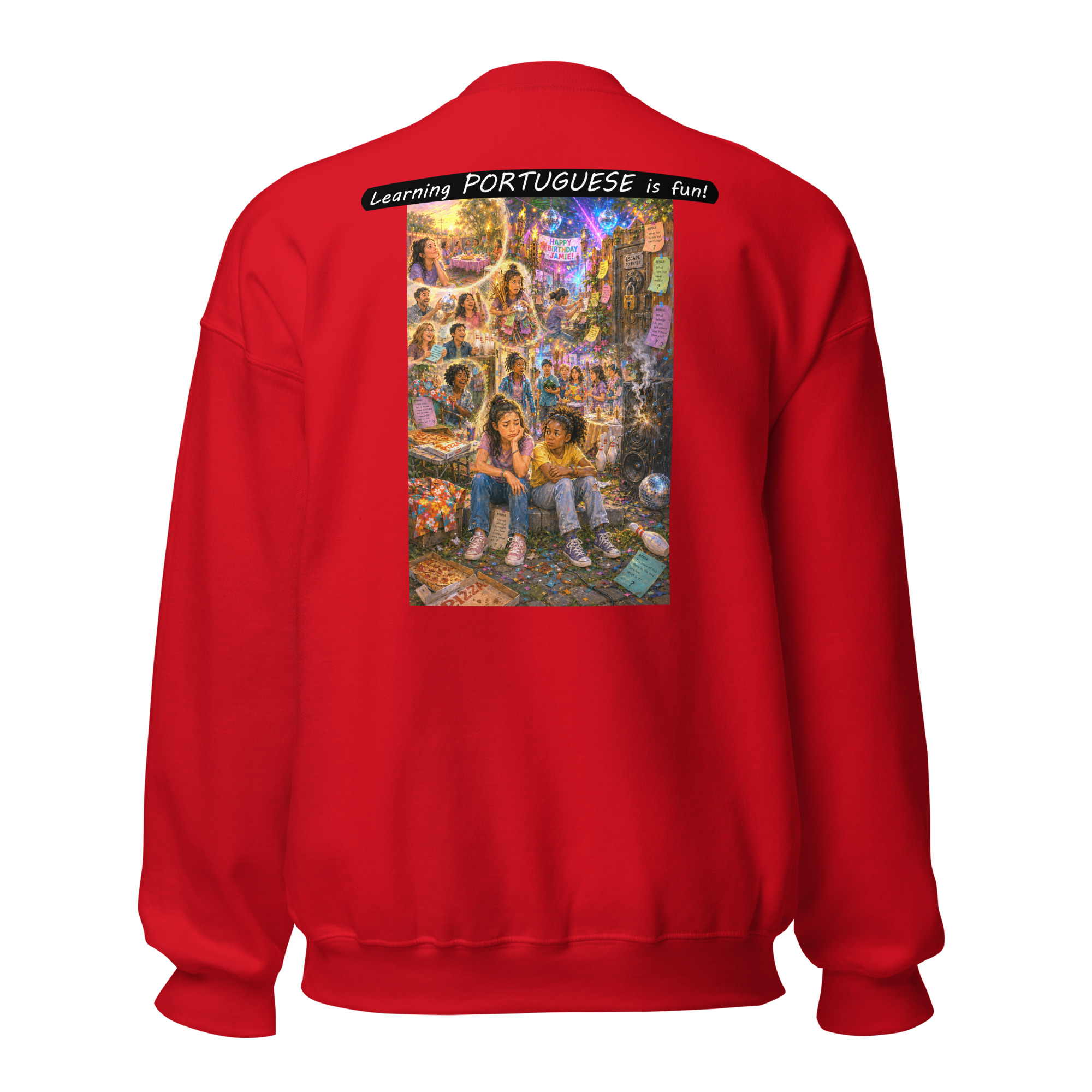Unisex Crew Neck Sweatshirt - Learning PORTUGUESE is fun! - The Surprise Party - Image 13