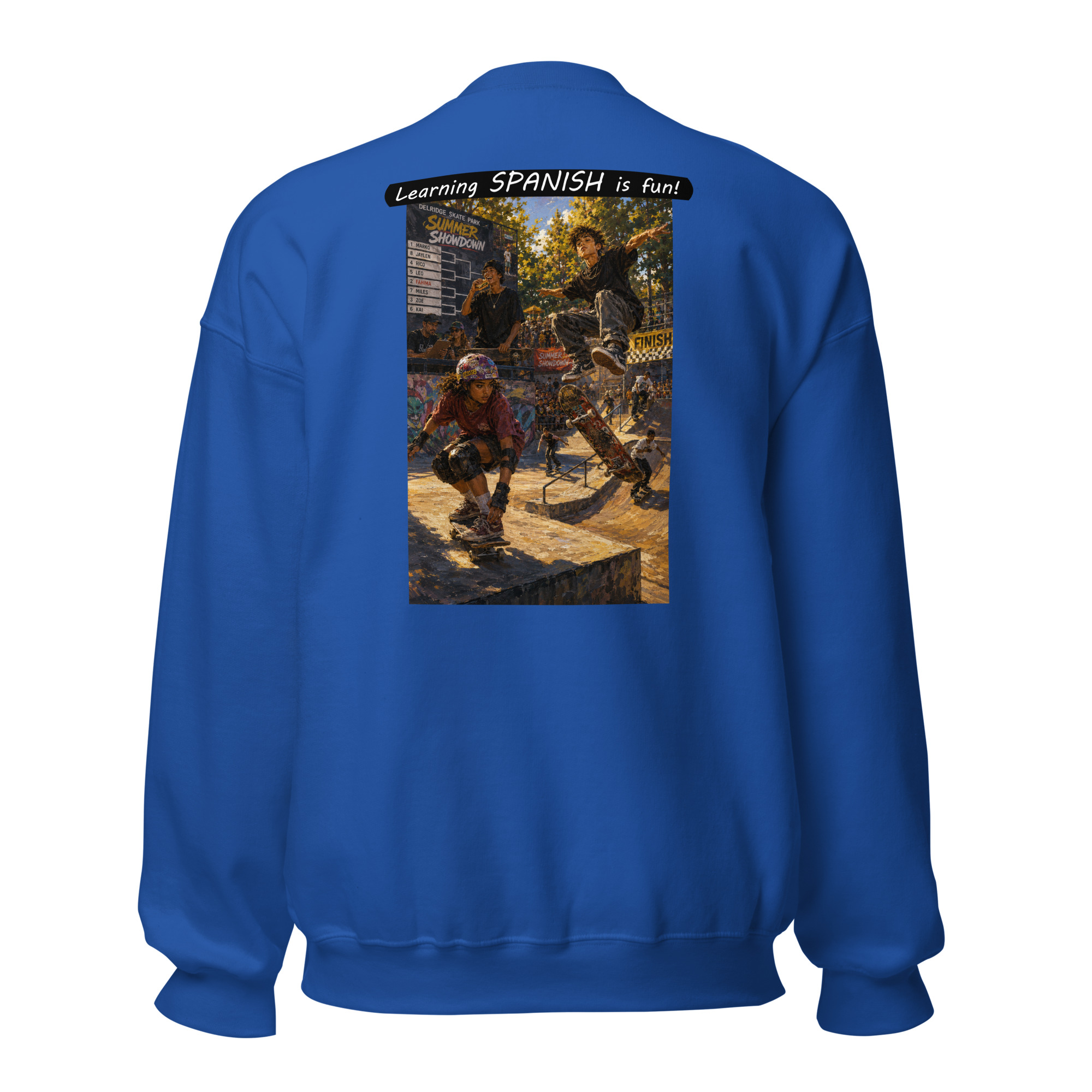 Unisex Crew Neck Sweatshirt - Learning SPANISH is fun! - The Summer Showdown - Image 41