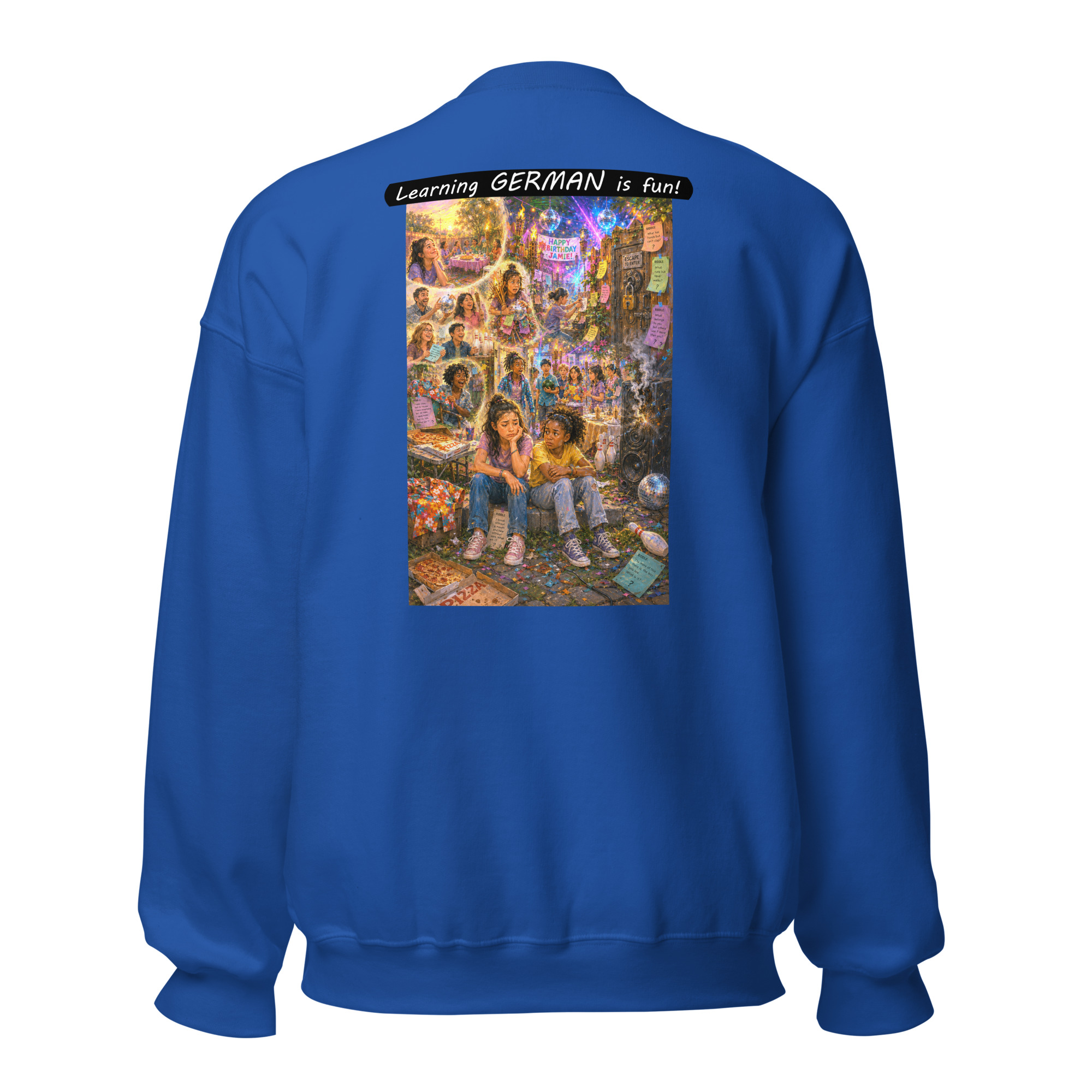 Unisex Crew Neck Sweatshirt - Learning GERMAN is fun! - The Surprise Party - Image 21