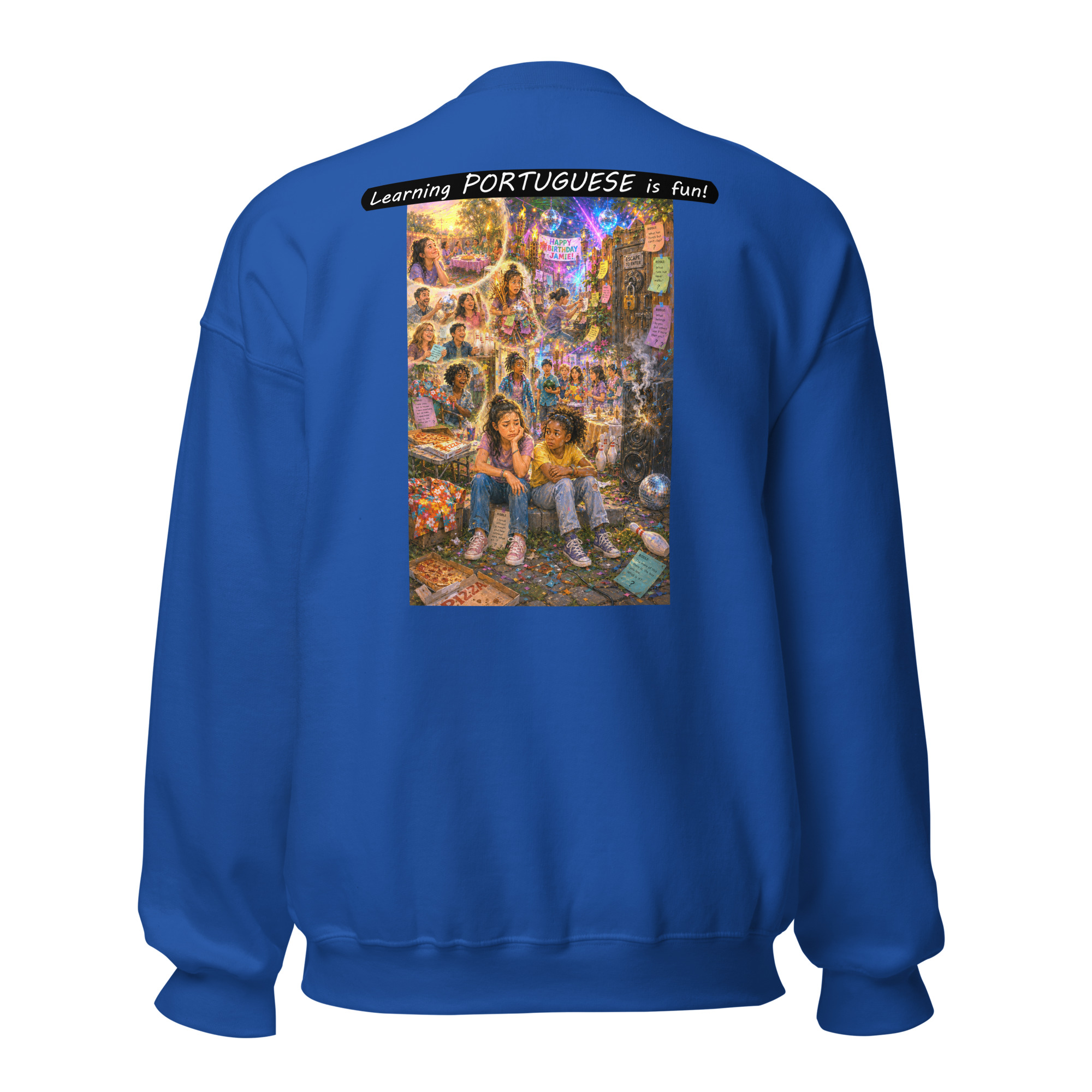 Unisex Crew Neck Sweatshirt - Learning PORTUGUESE is fun! - The Surprise Party - Image 23